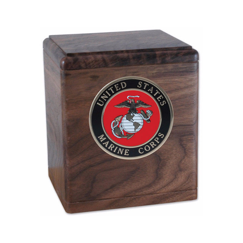 Image of All American Walnut Wood Urn for Ashes - Military Brown, Urns for Ashes