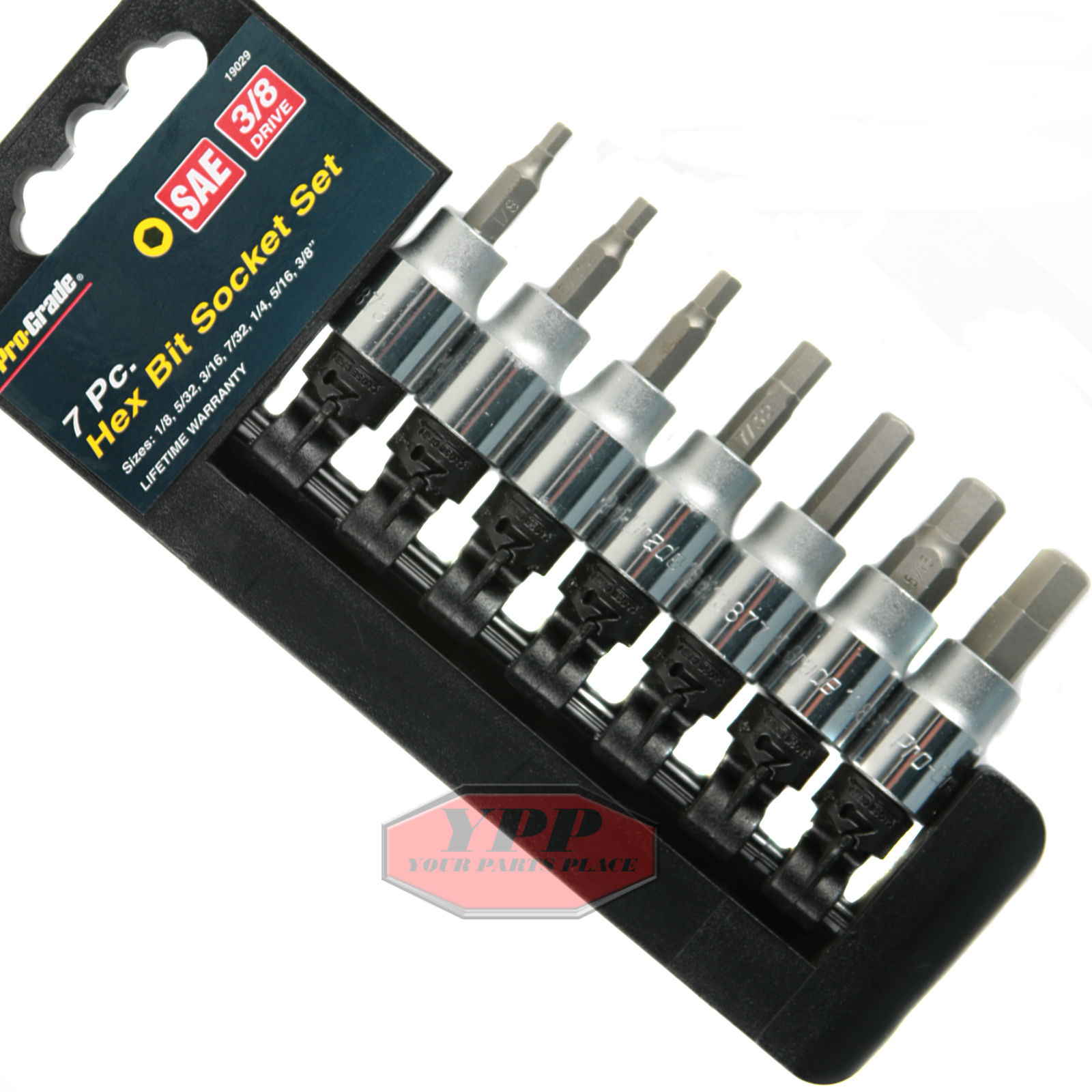 14 Pc Metric & SAE 3/8" Drive Hex Allen Key Bit Ratchet Socket Set Pro