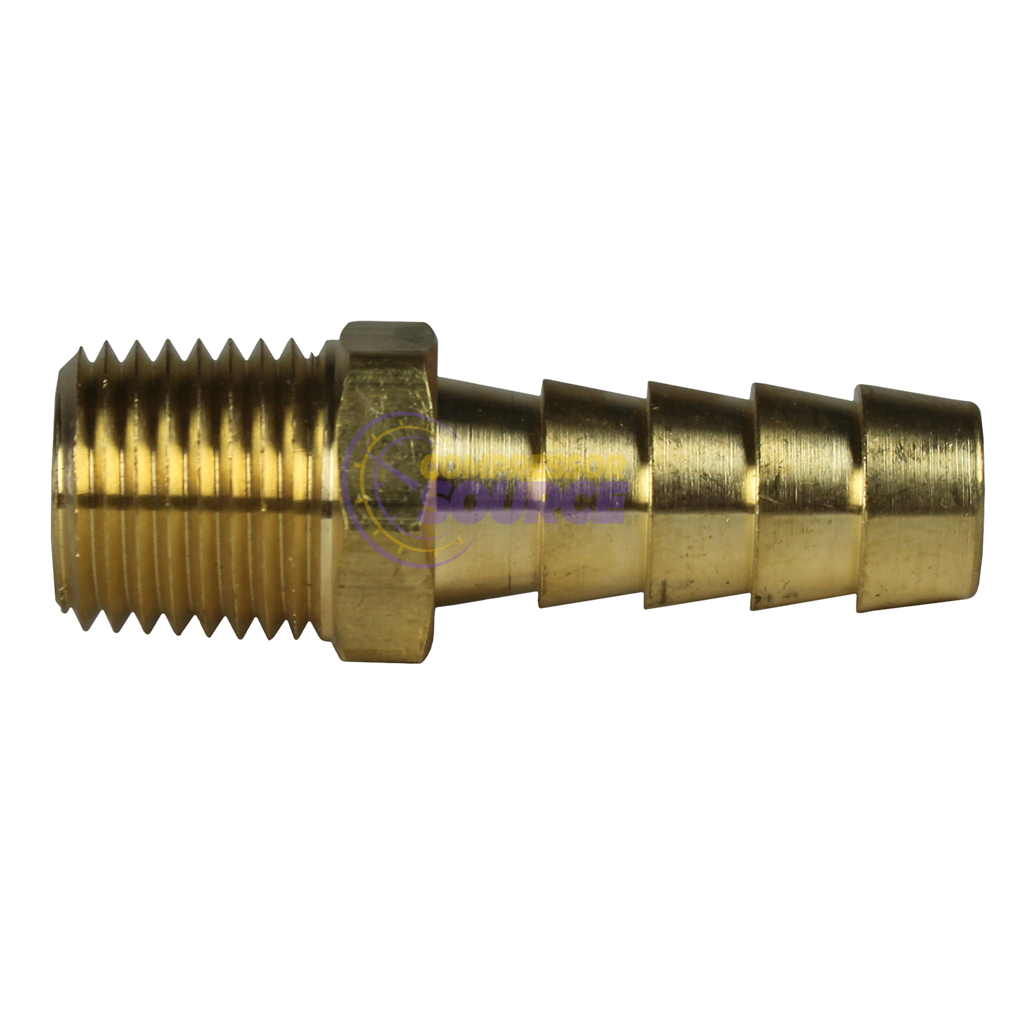 Paquete de 2 accesorios de barra de manguera de aire de latón con rosca de tubería MNPT de 3/8" x 1/4" para manguera de 3/8" - Imagen 4 de 10