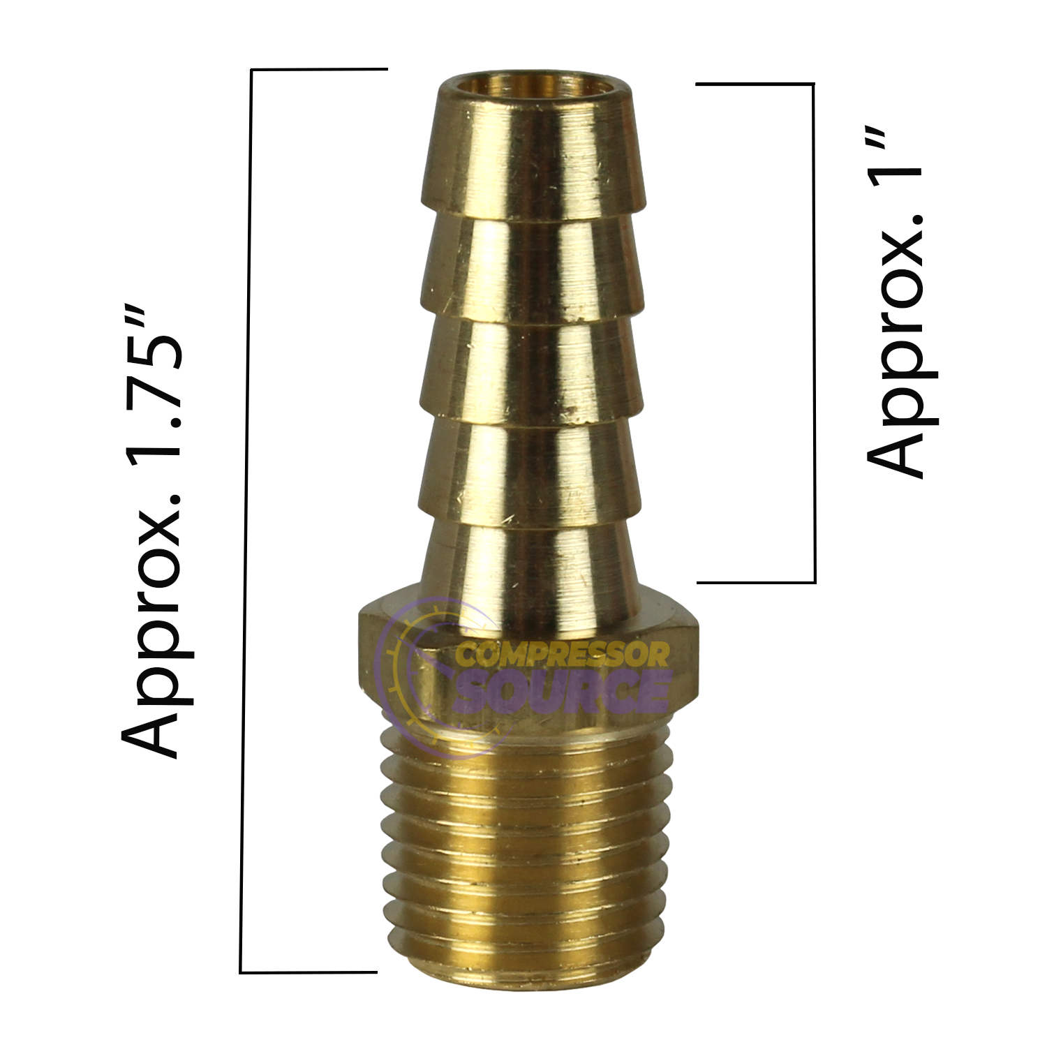 Paquete de 2 accesorios de barra de manguera de aire de latón con rosca de tubería MNPT de 3/8" x 1/4" para manguera de 3/8" - Imagen 5 de 10