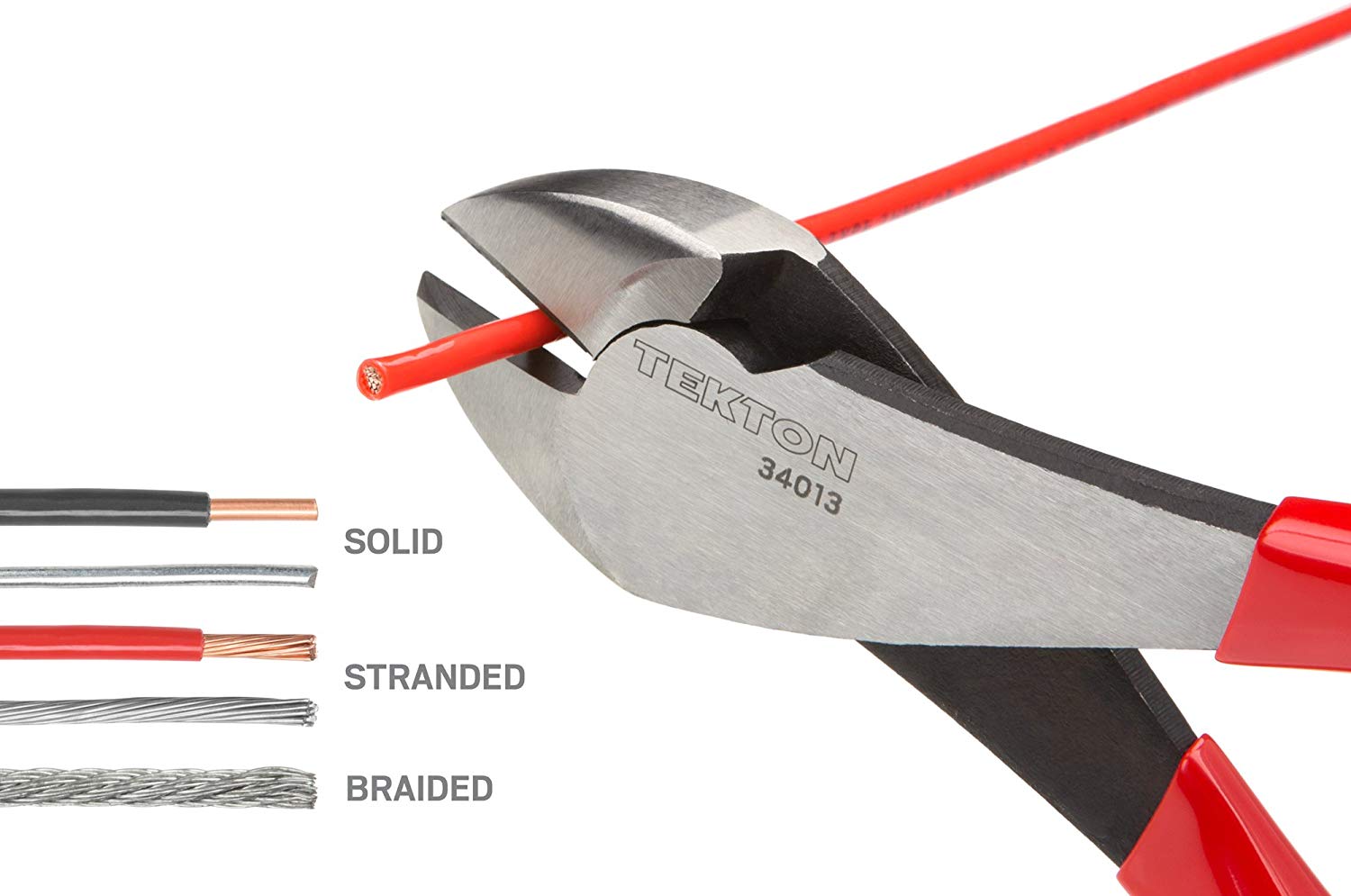 Tekton 34013 7" High Leverage Diagonal Cutting Pliers Wire Cutters Twin