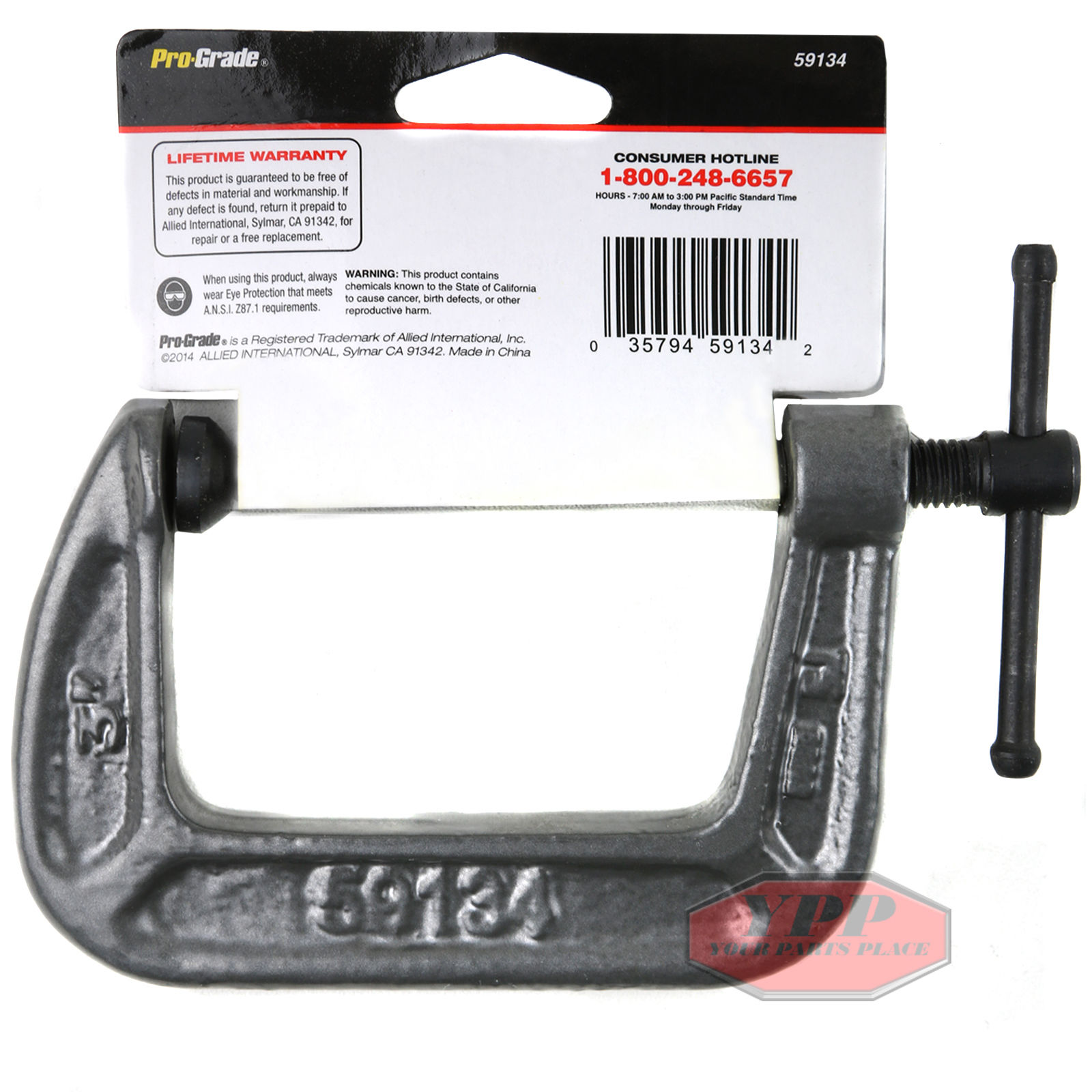 3" Inch C Clamp Heavy Duty 2" Depth Vise Style Locking Grip 2 Pack