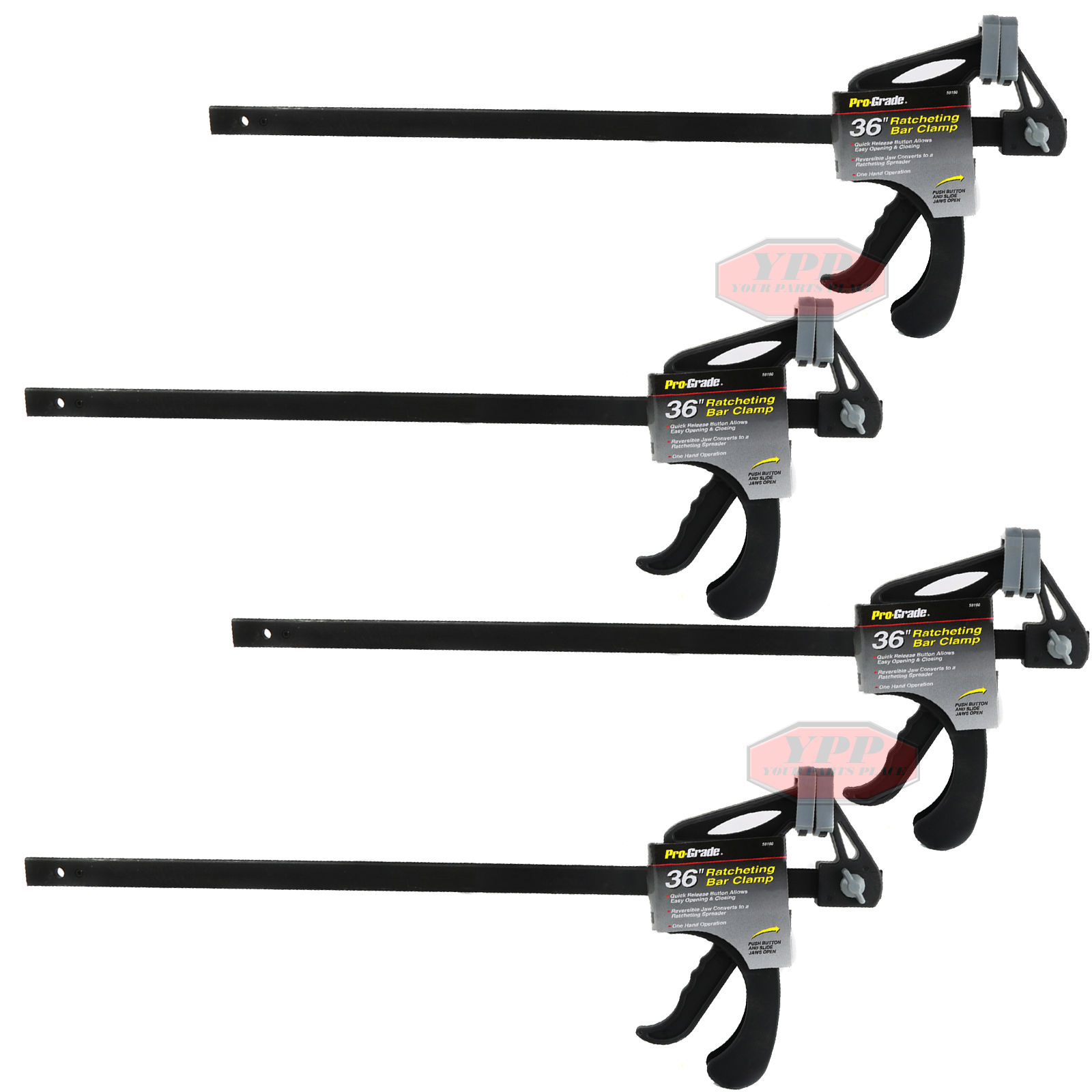 Set of 4 36" Nylon Ratchet Bar Clamp Spreader Heavy Duty Carpenter