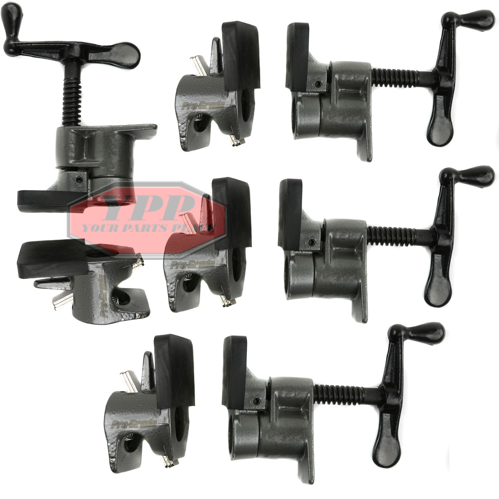 4 Pack 3/4" Wood Gluing Pipe Clamp Quick Release HD Wide Base