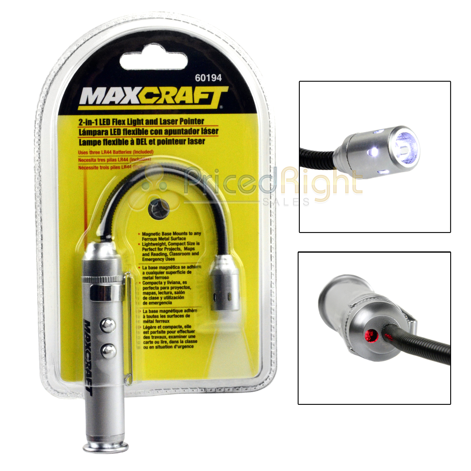 2 in 1 LED Laser Pointer and Flex Light Base Pocket Clip Red Beam 60194 20209601945 eBay