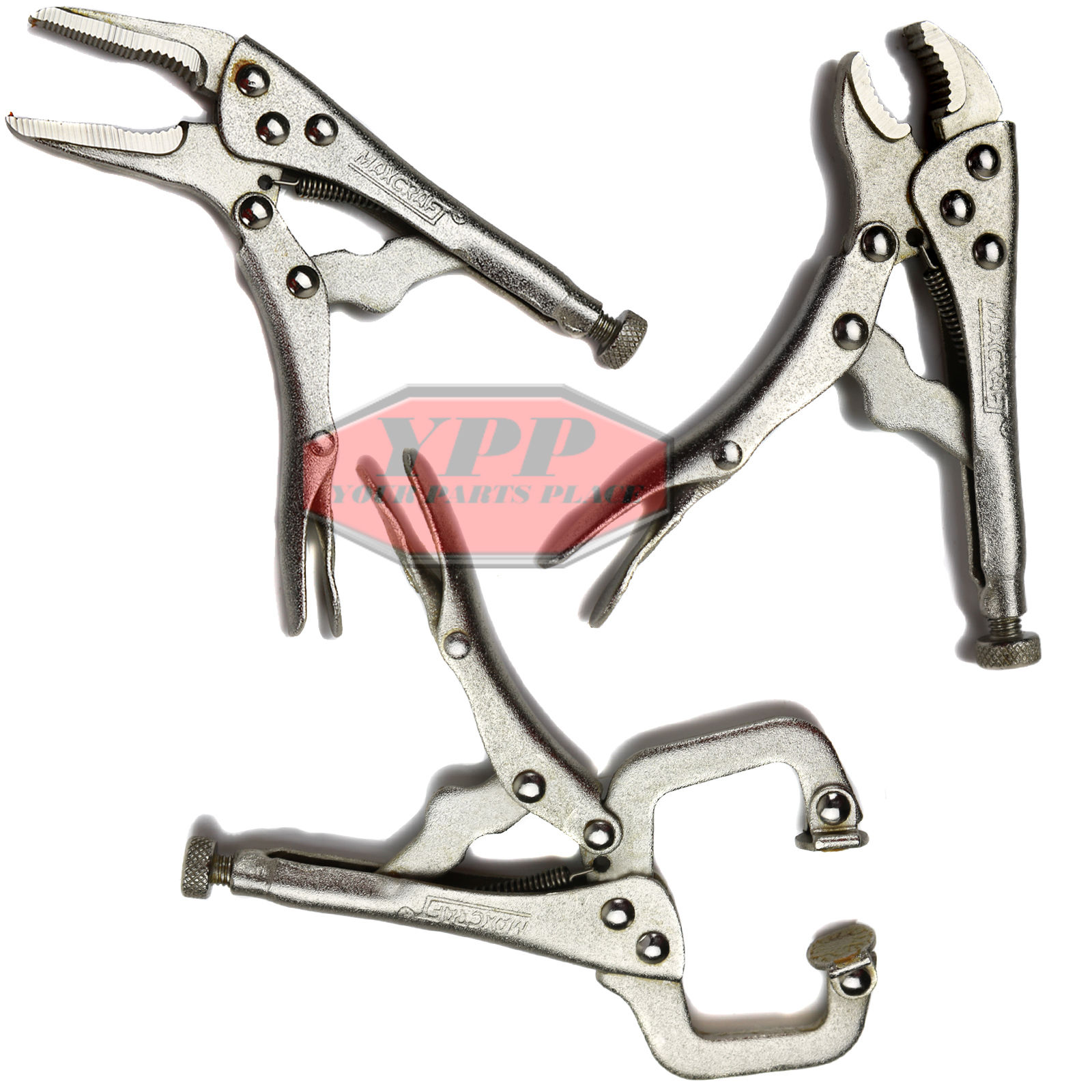 3 PC. Maxcraft Professional Mini Vise Grip Locking Pliers Plier Set C