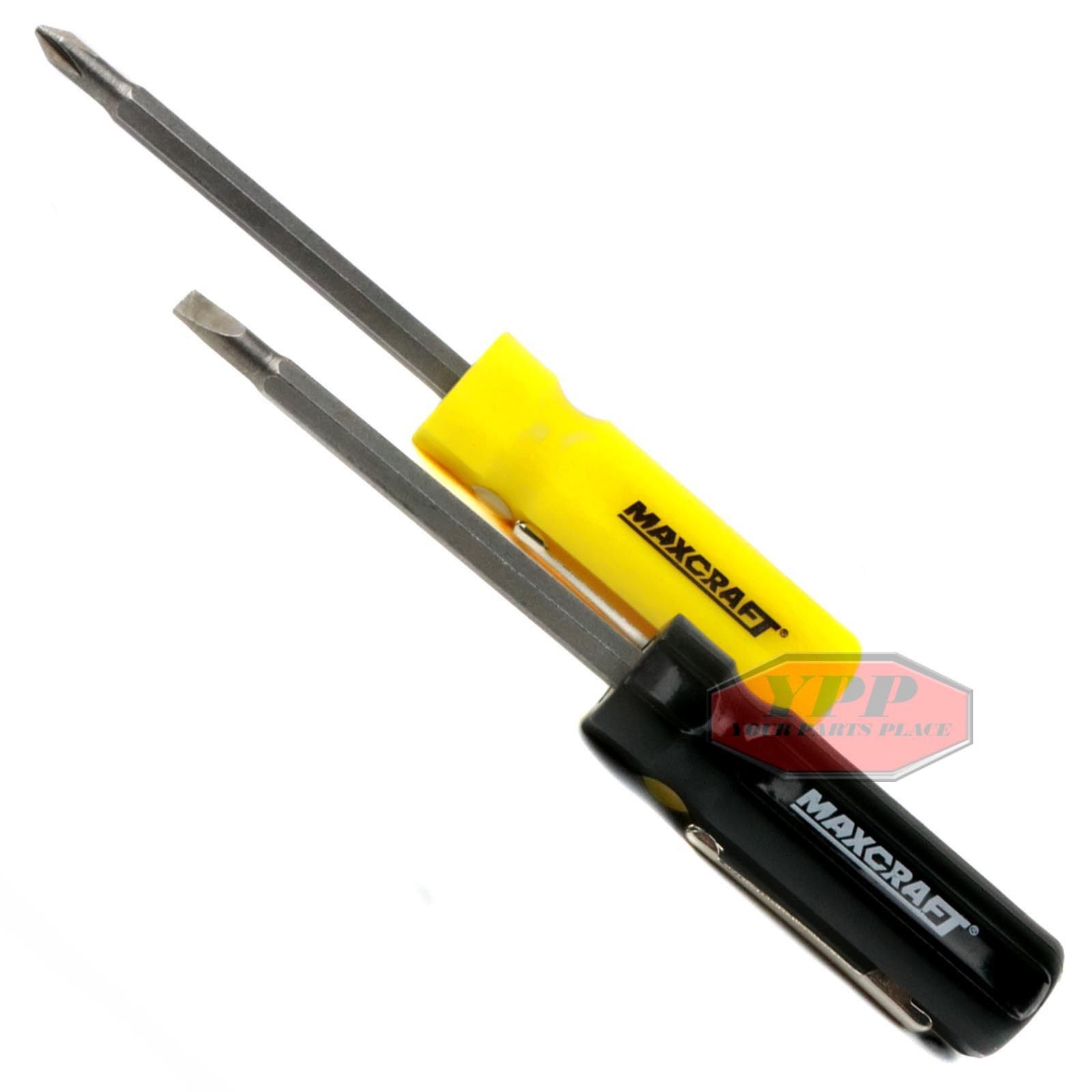 2in1 Maxcraft Pocket Clip Screwdriver 2 Pk Set Phillips 1 & Flat