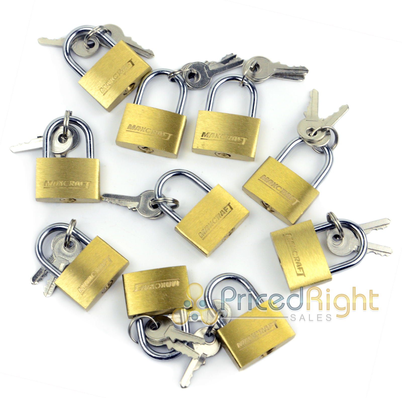10 pack Lot 1" Inch Key Padlock Mini Tiny Small Brass Lock Luggage