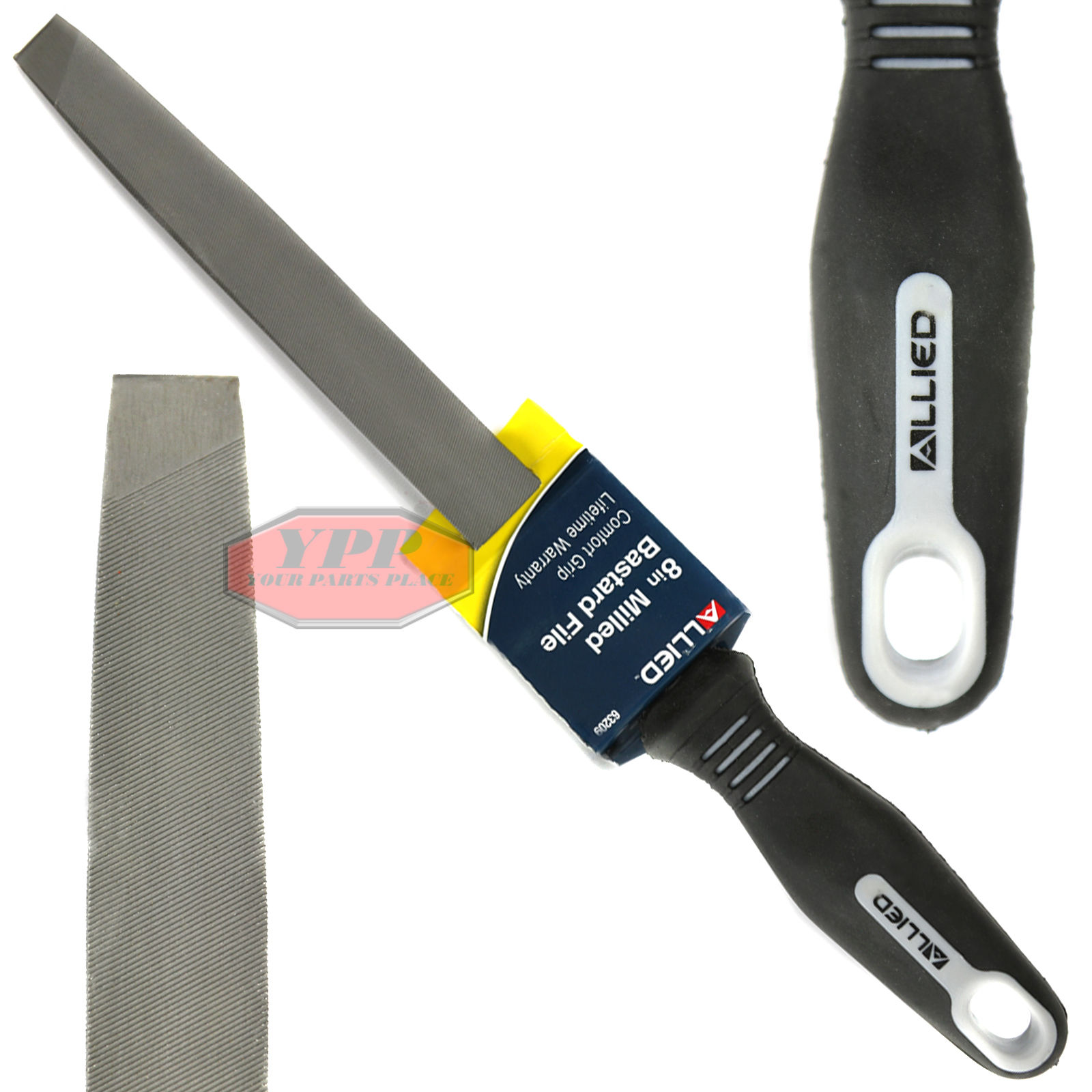 8" Mill Bastard Cut File with Comfort Grip Handle Allied Tools 63209 eBay
