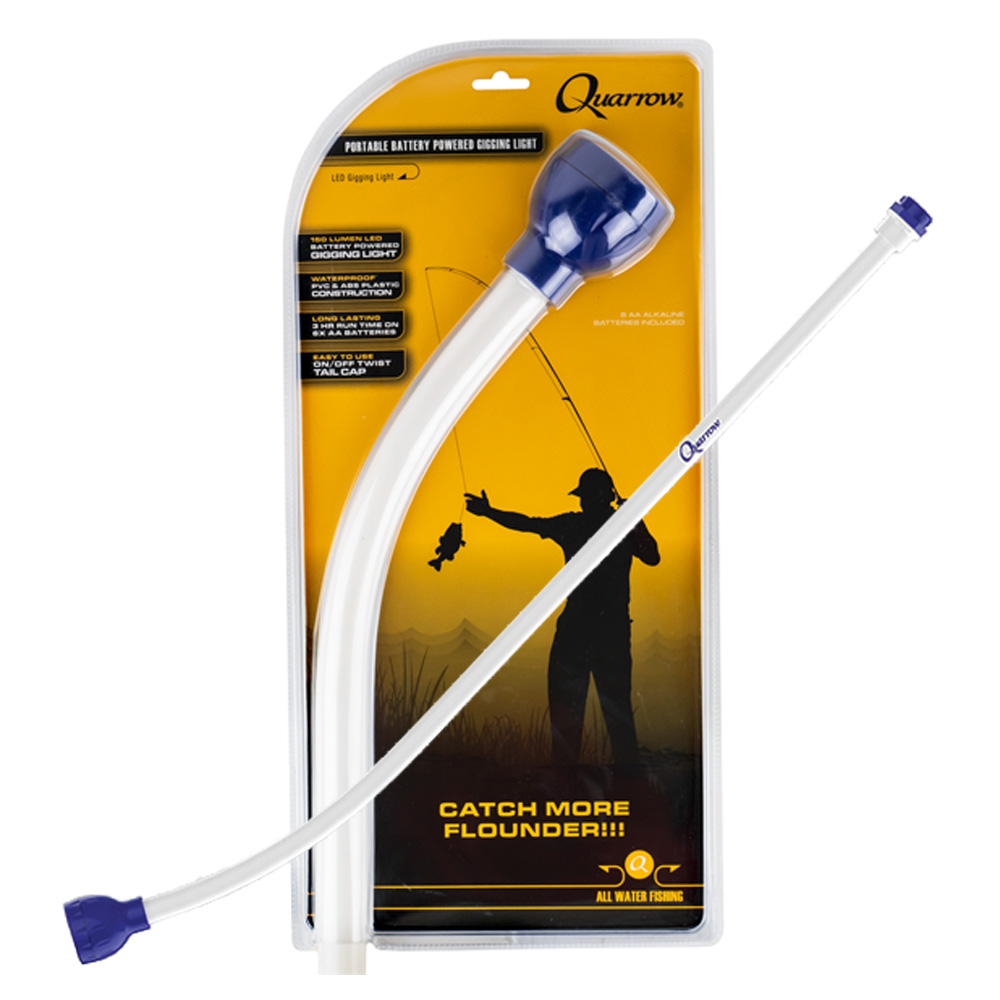 Quarrow Portable Flounder Gigging Light Fishing Flashlight Battery