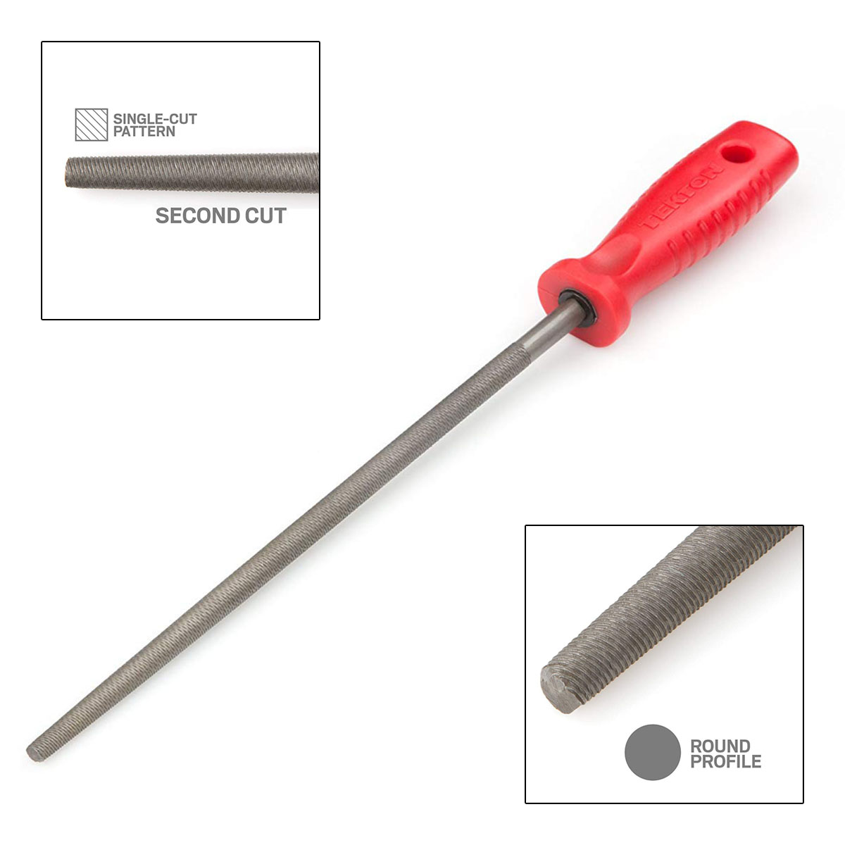 10" Round File Tapered Rasp Tekton 6684 Medium Coarse Large Handle Wood Metal eBay