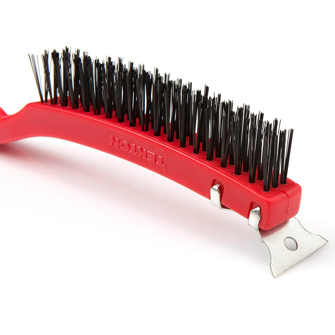Long Handle Wire Brush Carbon Steel Bristles with Steel Scraper Tekton