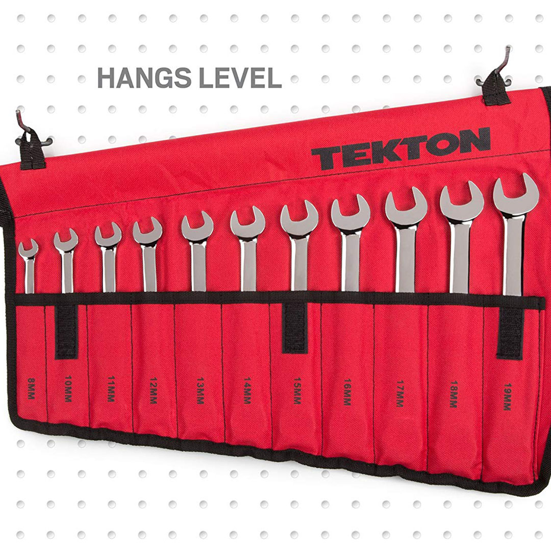 11 Pc Metric Combination Wrench Set w Roll Up Pouch Tekton WRN03389 Case New eBay