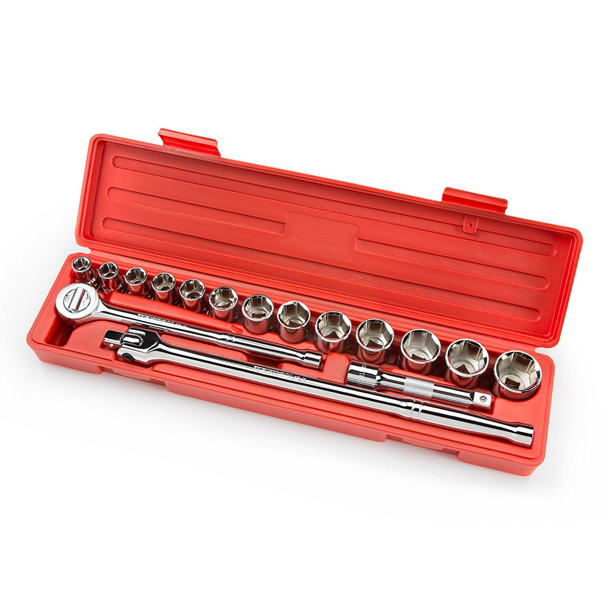 17 Piece 1/2" Drive Socket Set Complete Ratchet Metric MM Tool Kit