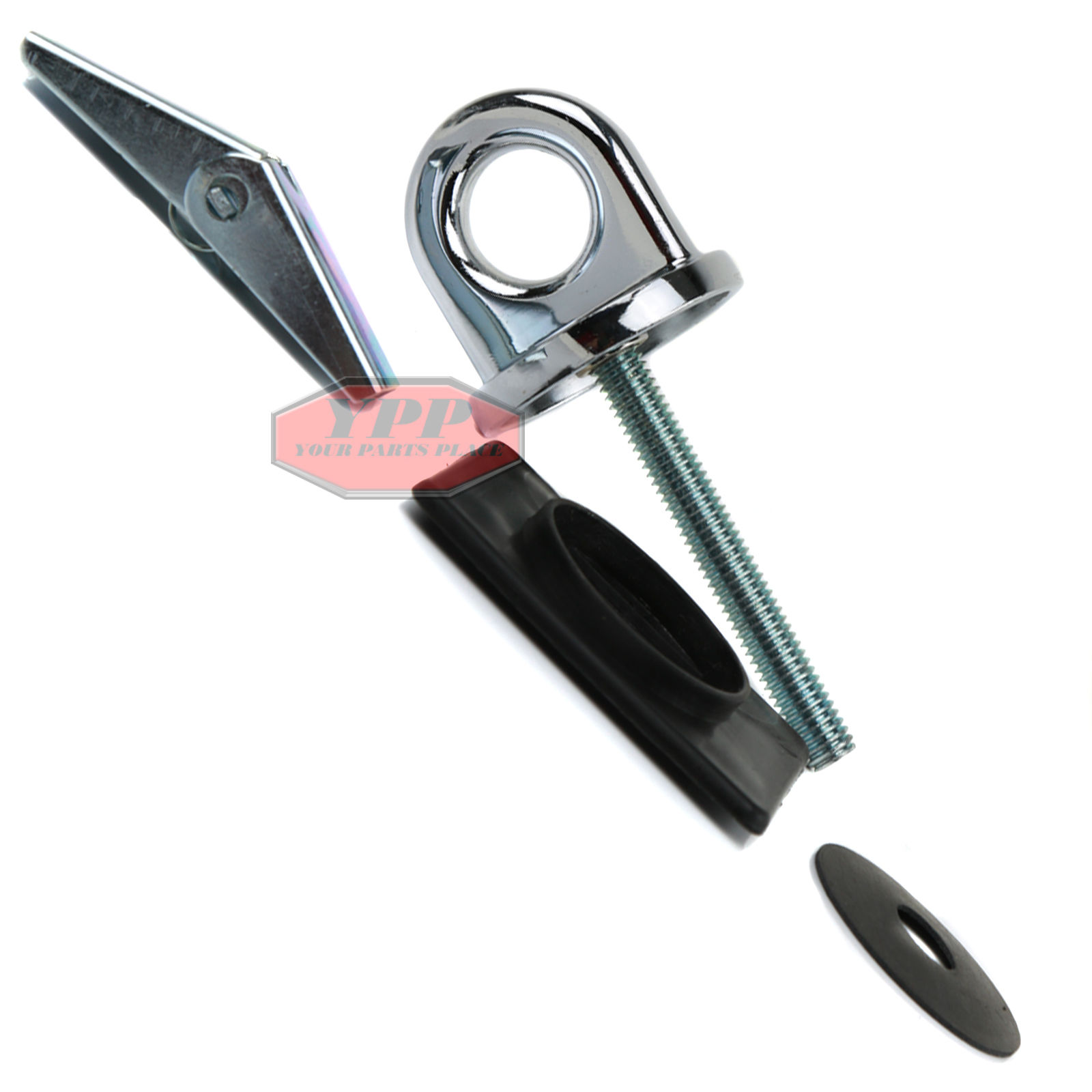 2 Pc Universal Fit Truck Bed Anchor Chrome Plated Tie Down Loop Hooks