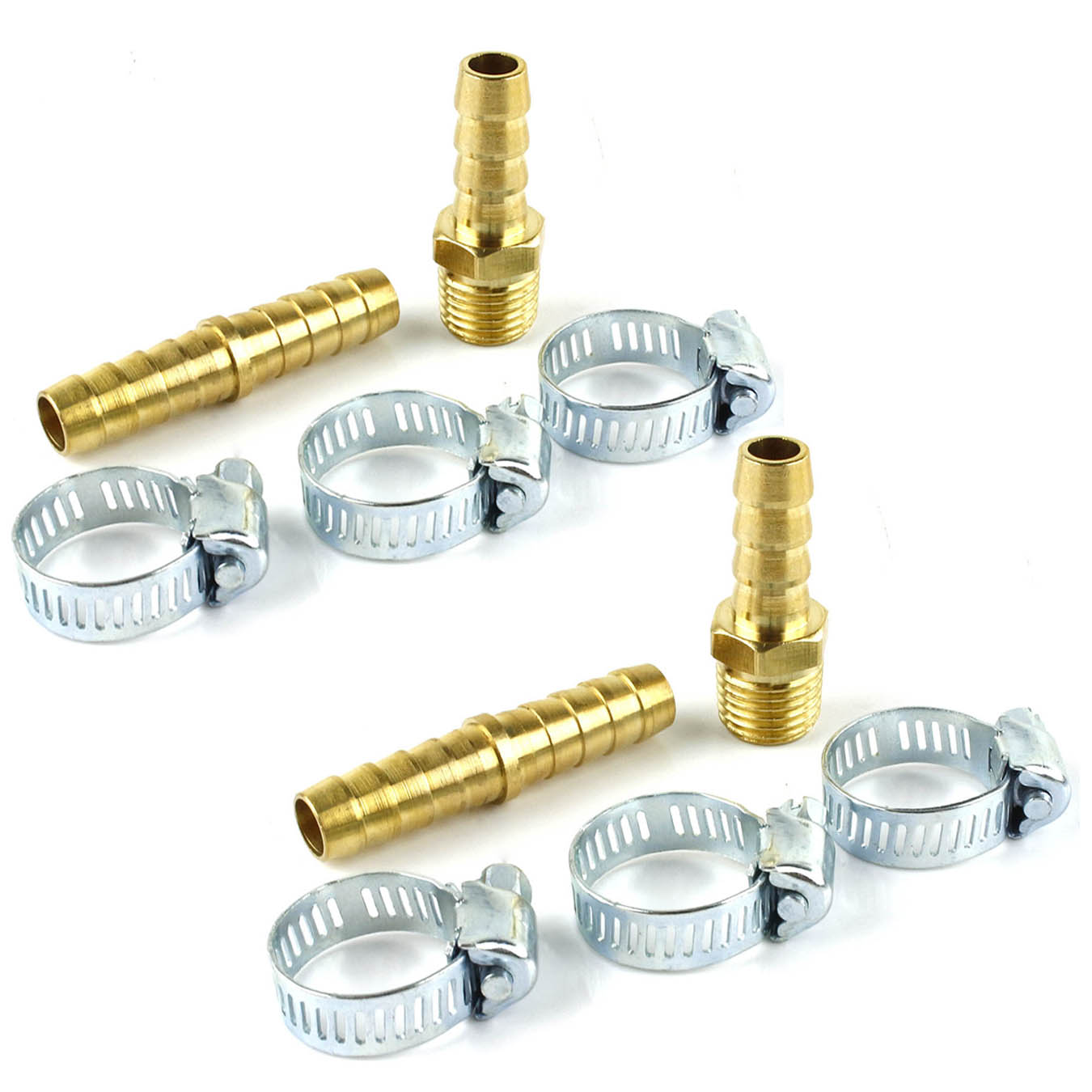 ﻿10 Pc Air Hose Repair Kit 1/4" NPT 3/8" Line Brass Connectors