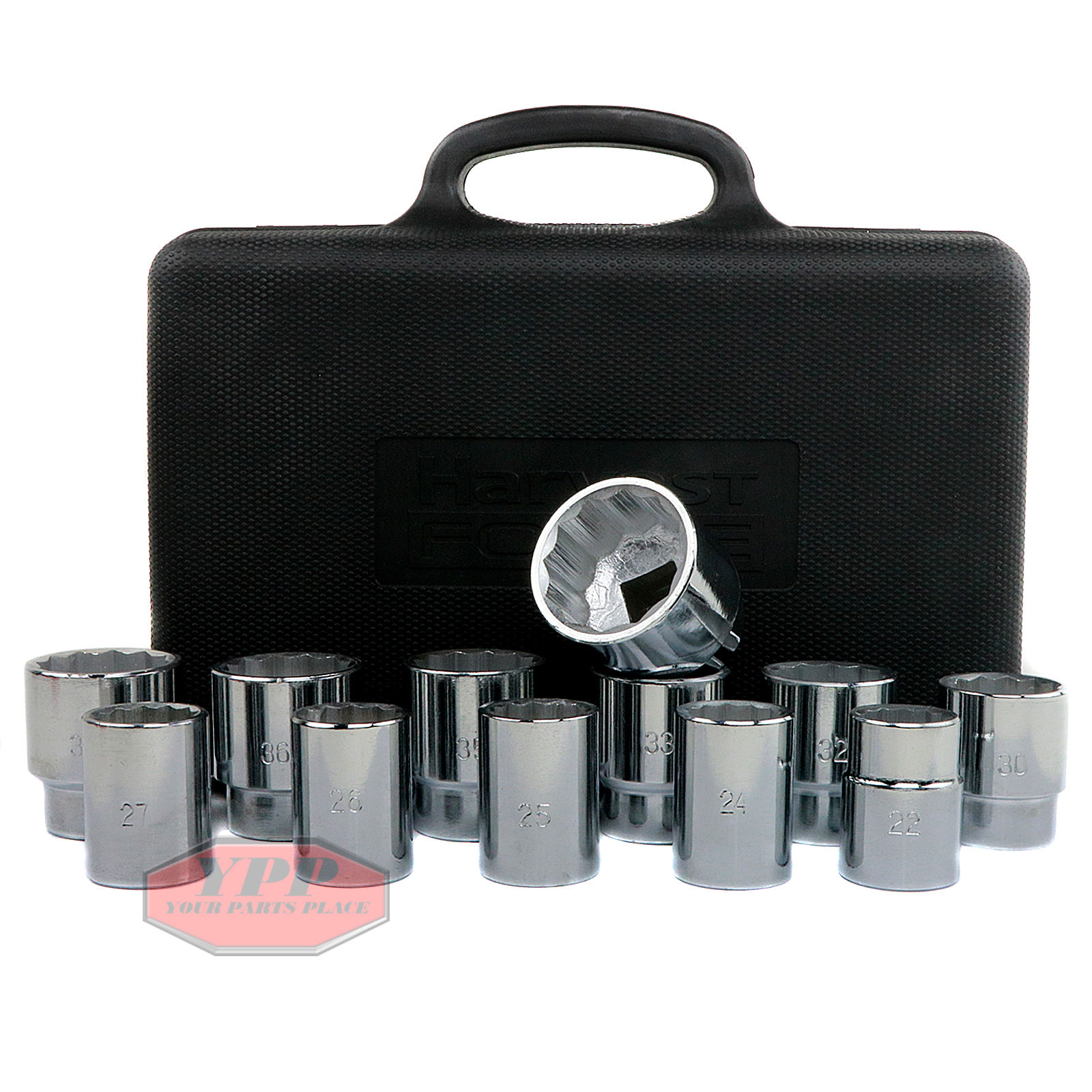 12 Pc 3/4" Drive Socket Set Large 12 Point Metric 2241mm Sizes Harvest