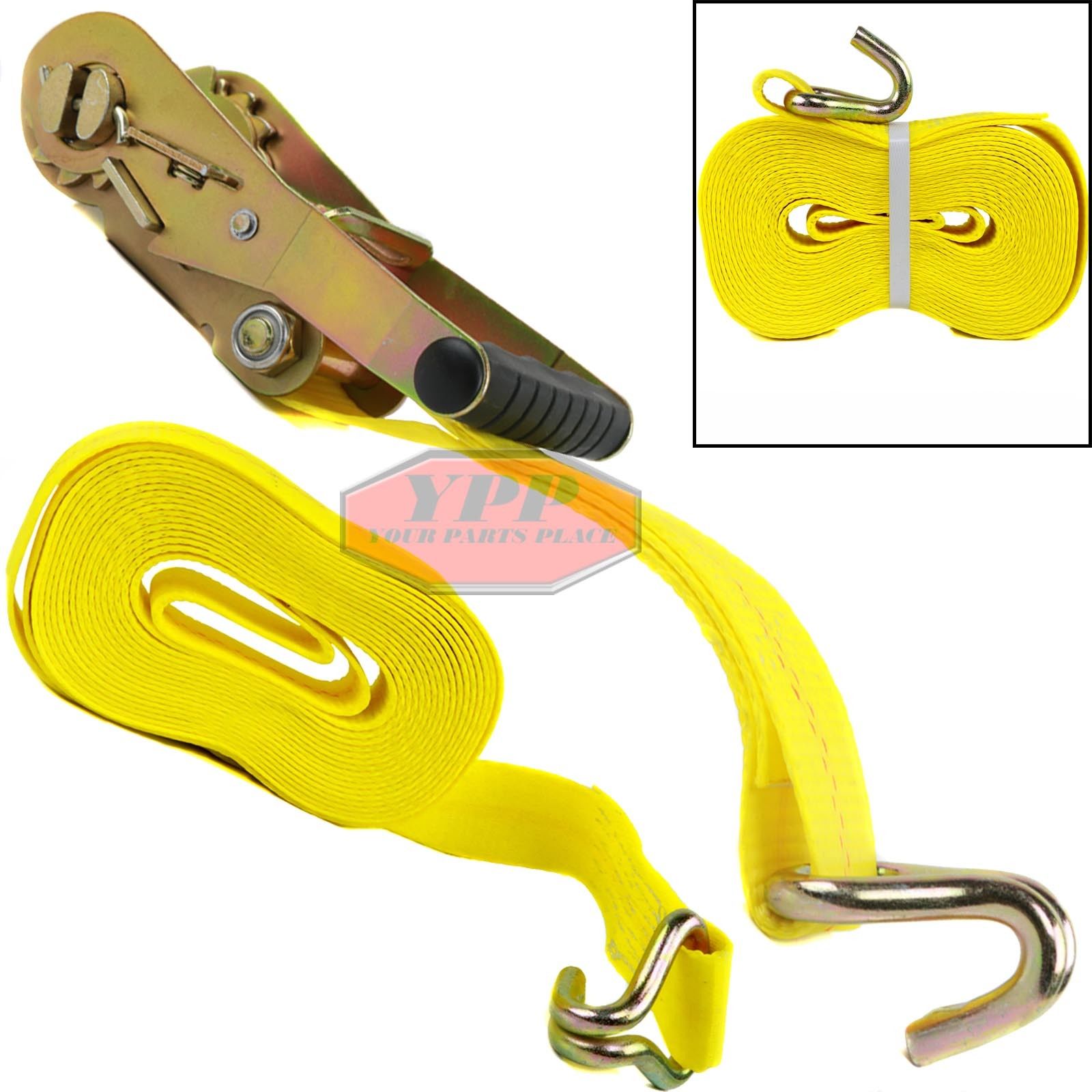 Ratchet Nylon Tie Down Strap 27 Ft X 2" Hd 2 Pack 10000 Lbs Cargo Dot