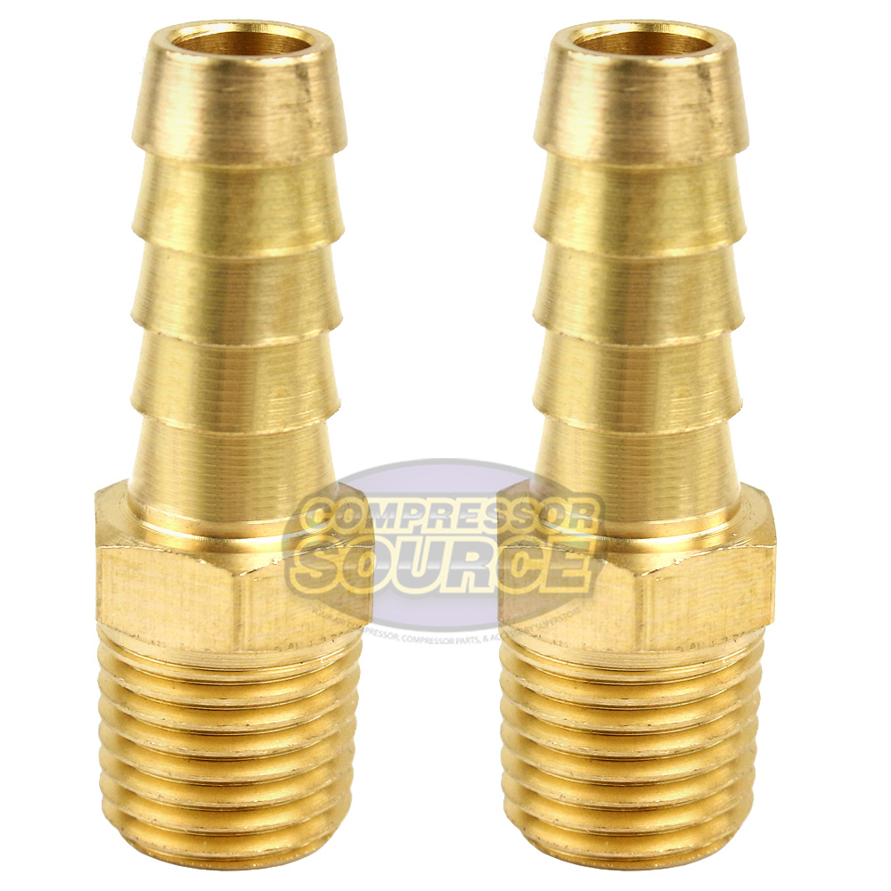 1//4 Barb x 1//4 NPT Male Pipe-Brass 4 Pack Hose Barb Fitting