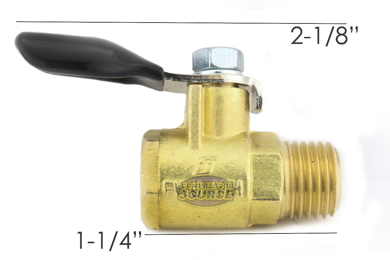 Brass 1/4" Male NPT Ball Valve Water Moisture Air Compressor Tank Drain