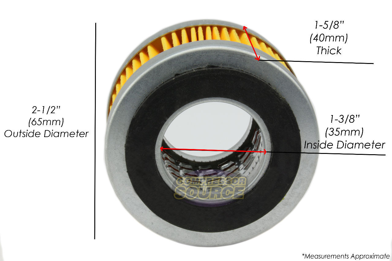 Air Compressor Paper Intake Filter Element 2 1/2 OD x 1 3/8 ID 1 5/8