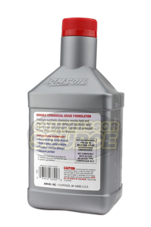 1 Quart Qt. Amsoil Synthetic Air Compressor Oil ISO100 Commercial