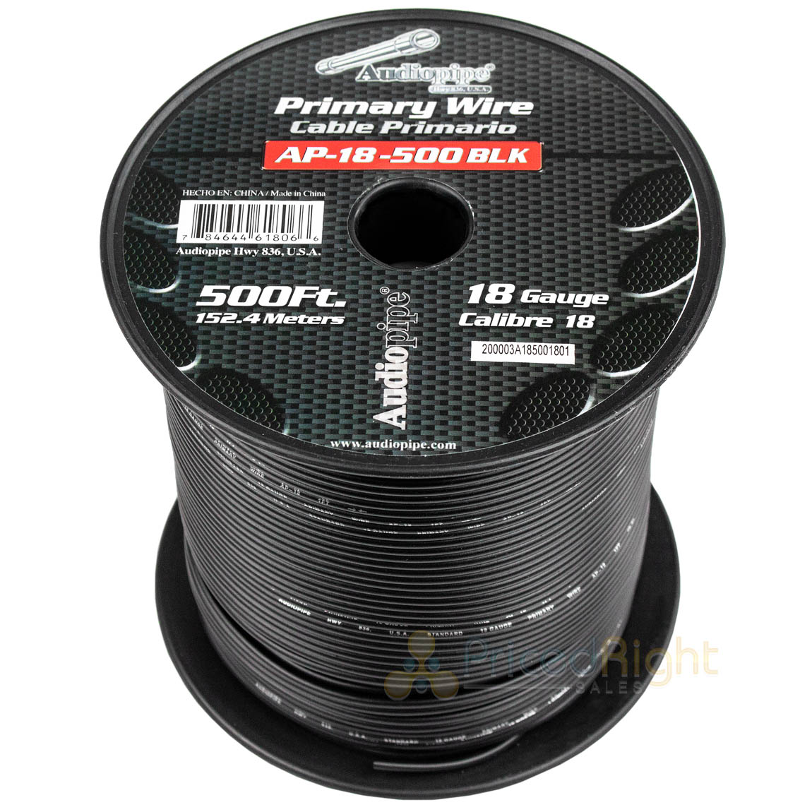 500/' FT Spool Of Blue 18 Gauge AWG Feet Home Primary Power Cable Remote Wire