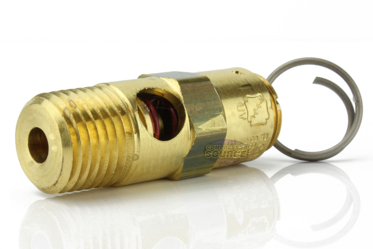 125 PSI Air Compressor Safety Relief Pop Off Valve Solid Brass 1/4" Male NPT New eBay