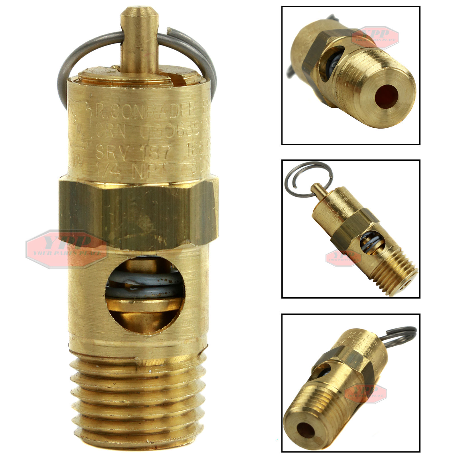 1/4" Male NPT Brass 165 PSI Air Compressor Safety Relief Pop Off Valve 685650061108 eBay