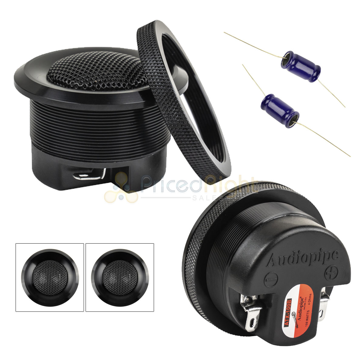 2 Soft Dome Tweeters.Car Audio High Tweeters.Surface Flush Mount.PAIR.4ohm NEW