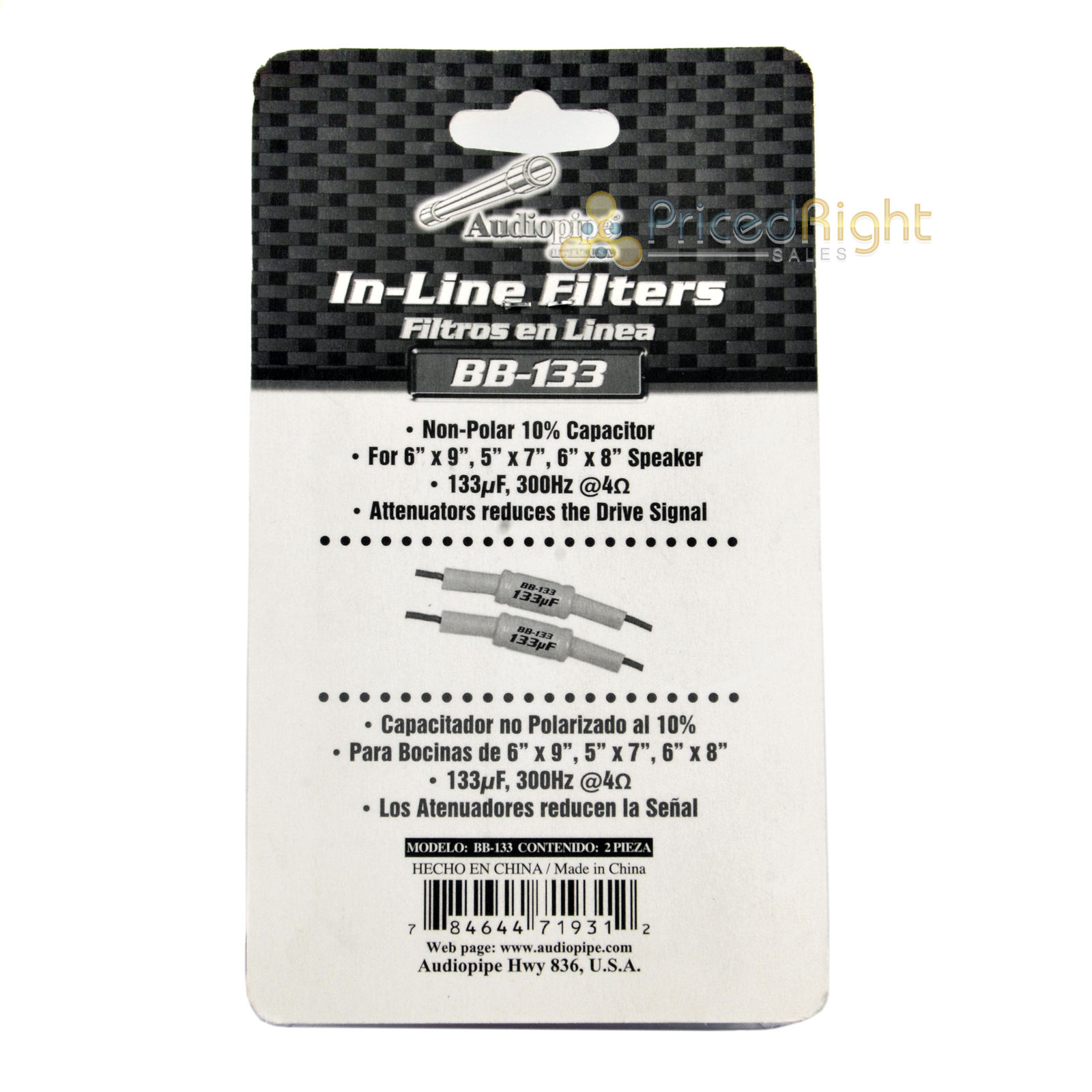 Pair Of BB133 Audiopipe In Line Noise Filter Speaker Bass Blocker 4 OHM