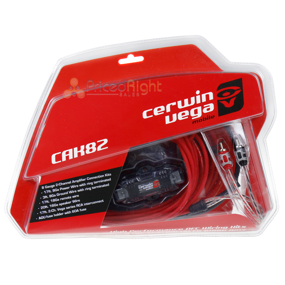 Cerwin Vega 8 Gauge Amp Kit Amplifier Wiring 600W RMS 2 Channel Install