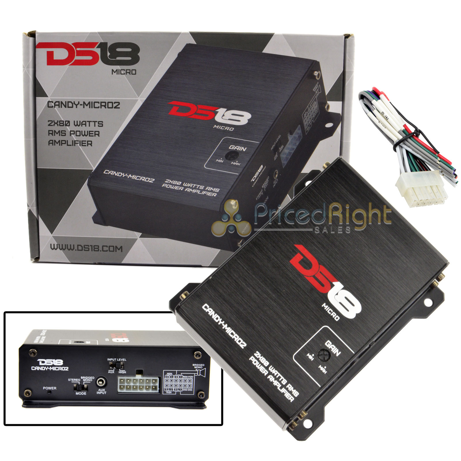 DS18 CandyMicro2 2 Channel Mini Amp 320W Micro Amplifier Compact