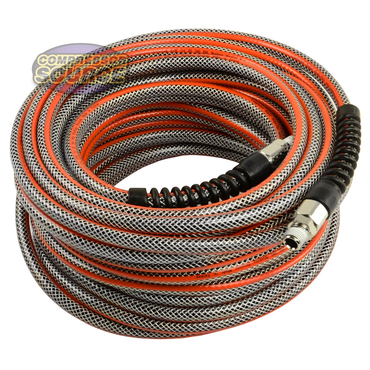 1//4 x 15 Ft Striper Flex Reinforced Hybrid PVC Air Hose Bend Restrictors 300 PSI