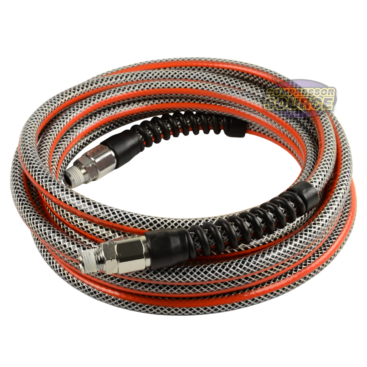 1//4 x 15 Ft Striper Flex Reinforced Hybrid PVC Air Hose Bend Restrictors 300 PSI