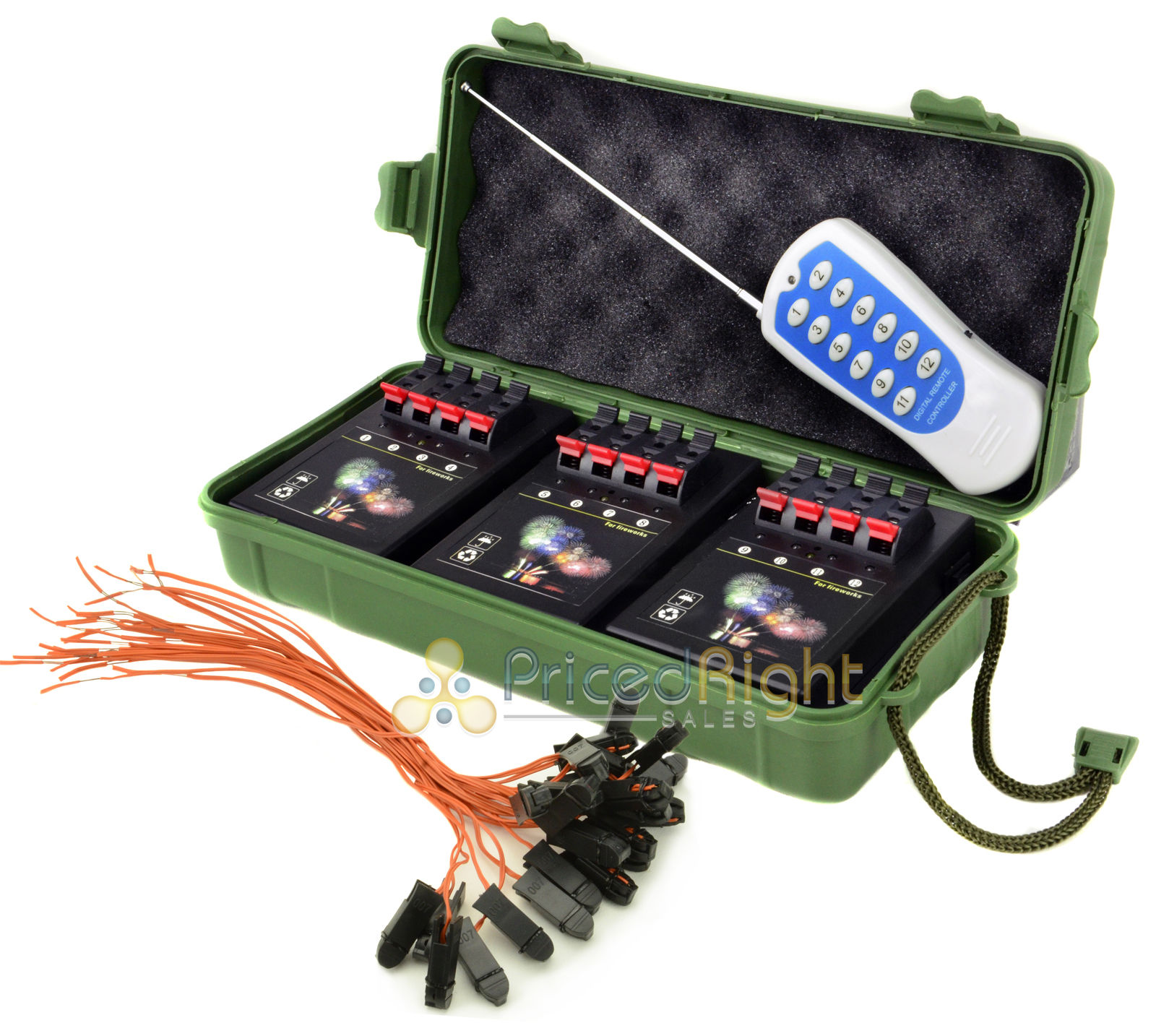 12 Cue Wireless Firework Firing Ignition System w/ Remote & 24 FREE