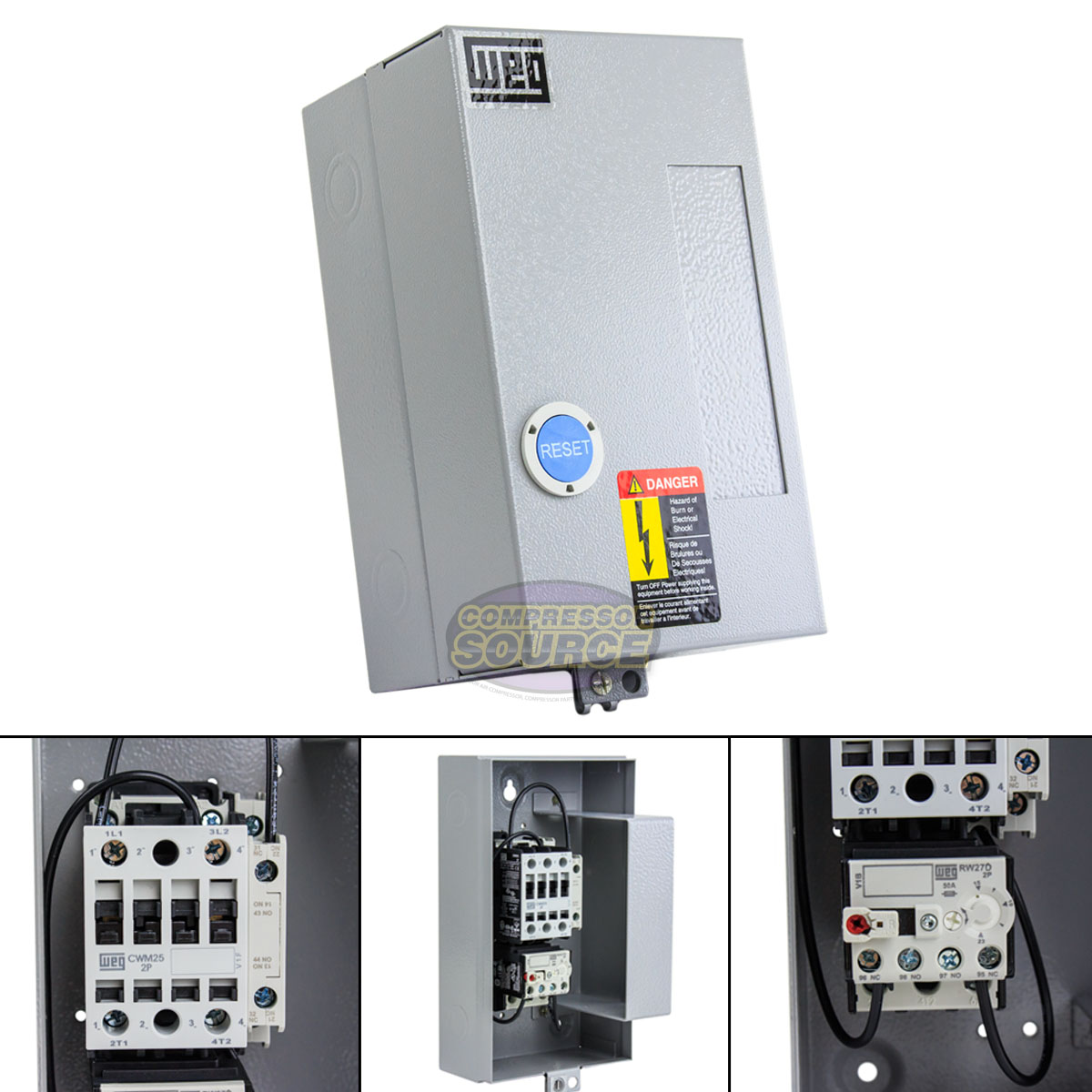 Weg 3 Hp Single Phase Magnetic Starter Electric Motor