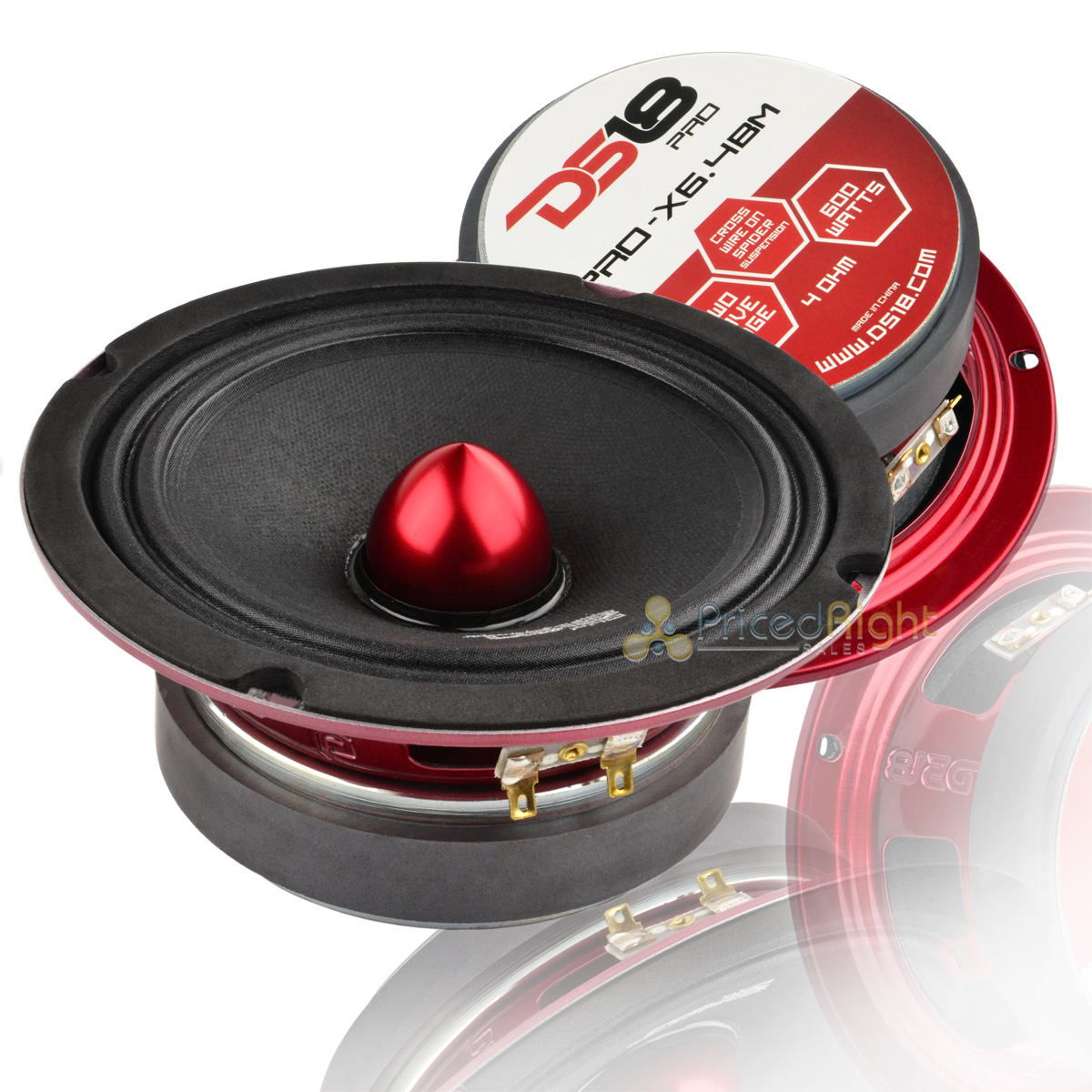 2 DS18 PRO-X6.4BM 1200W Max 6.5/" Midrange Speakers Loudspeaker With Bullet 4 Ohm