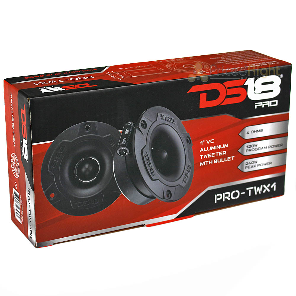 DS18 Aluminum Super Bullet Tweeters 240W Max Built in Crossover Pair