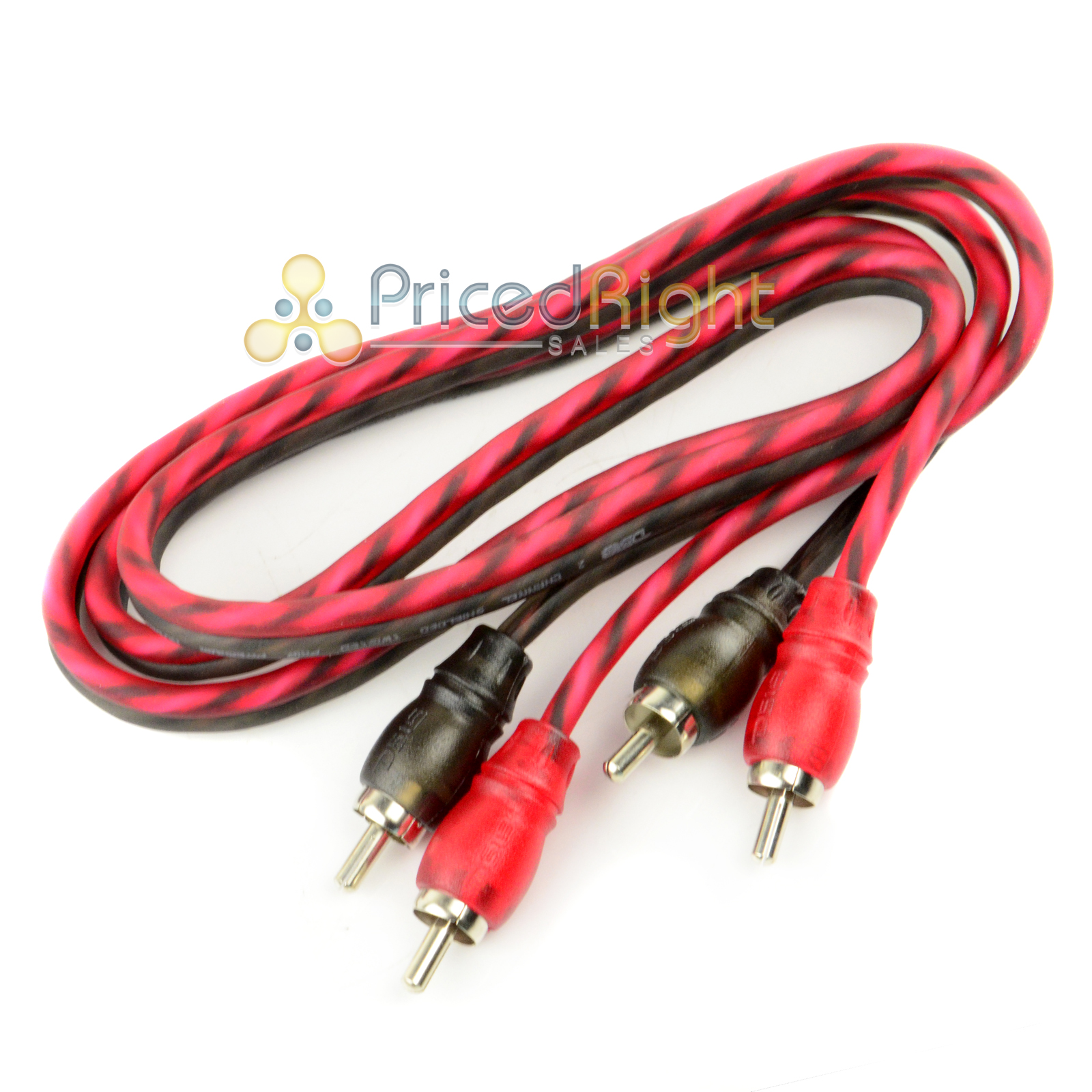 18' Feet RCA Cables Triple Shielded High End Car Audio 2 Channel Competition 12V Car Audio