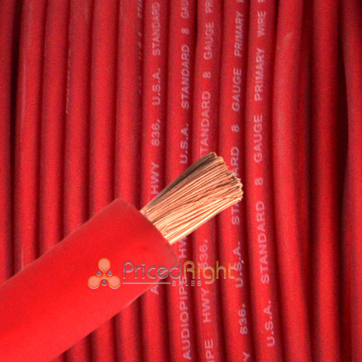 10 Ft Red 8 Gauge Speaker Wire Amp Power Wire Ground Car Audio Flexible Primary