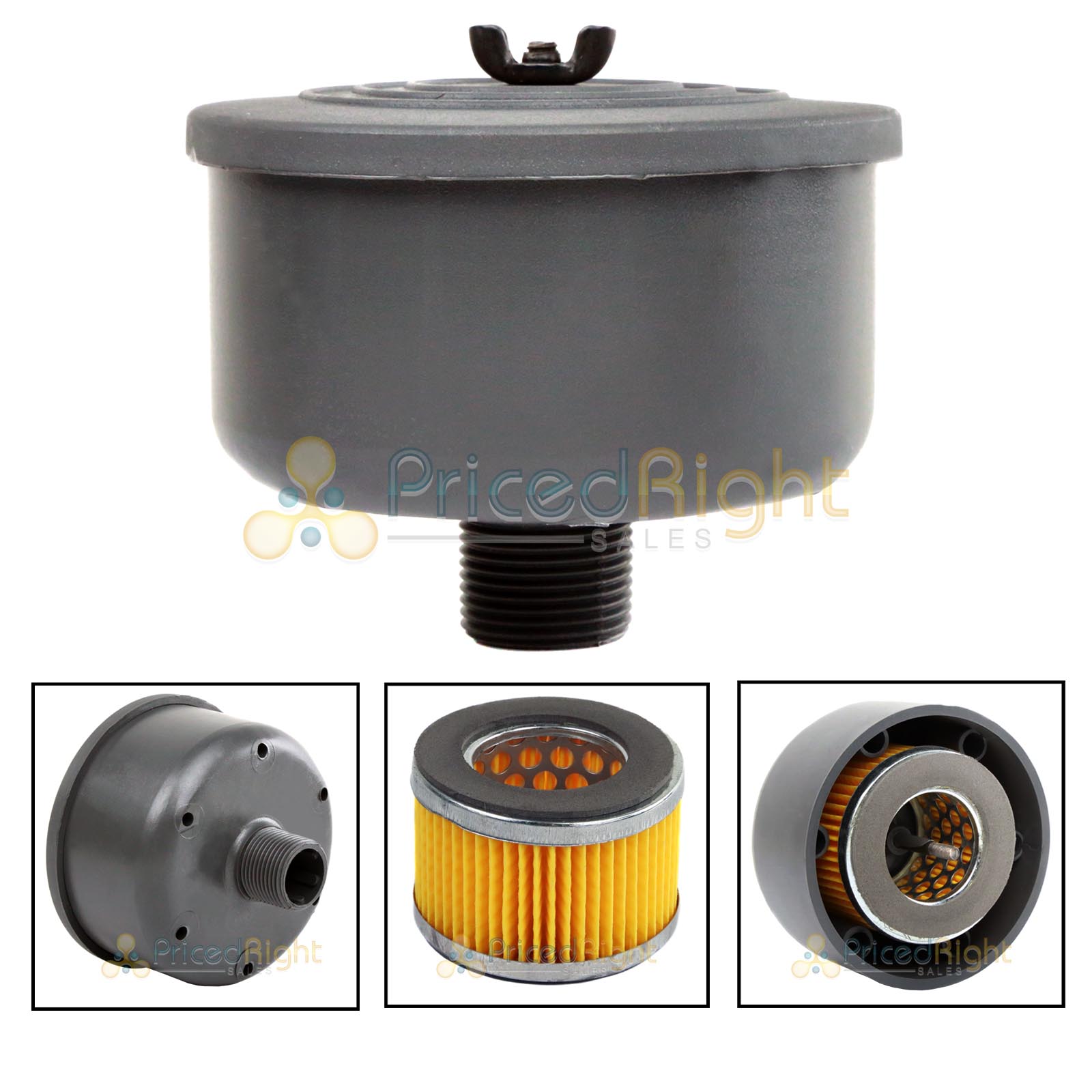thumbnail image 2 of AIR FILTER SILENCER Filter Element Air Compressor Male Thread Canister... 2 of 13