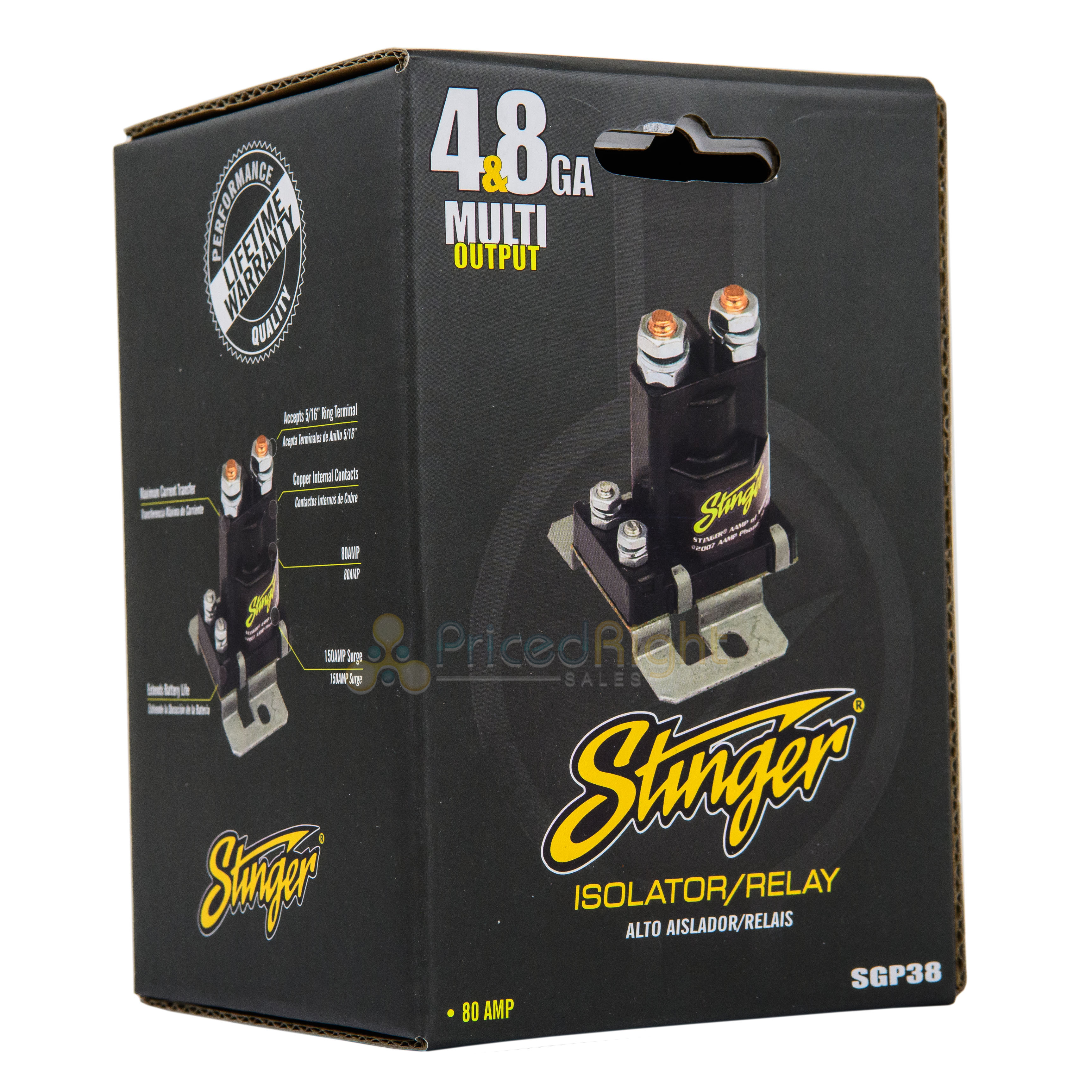 Stinger Sgp38 Power Relay Battery Isolator 80 Amps Car