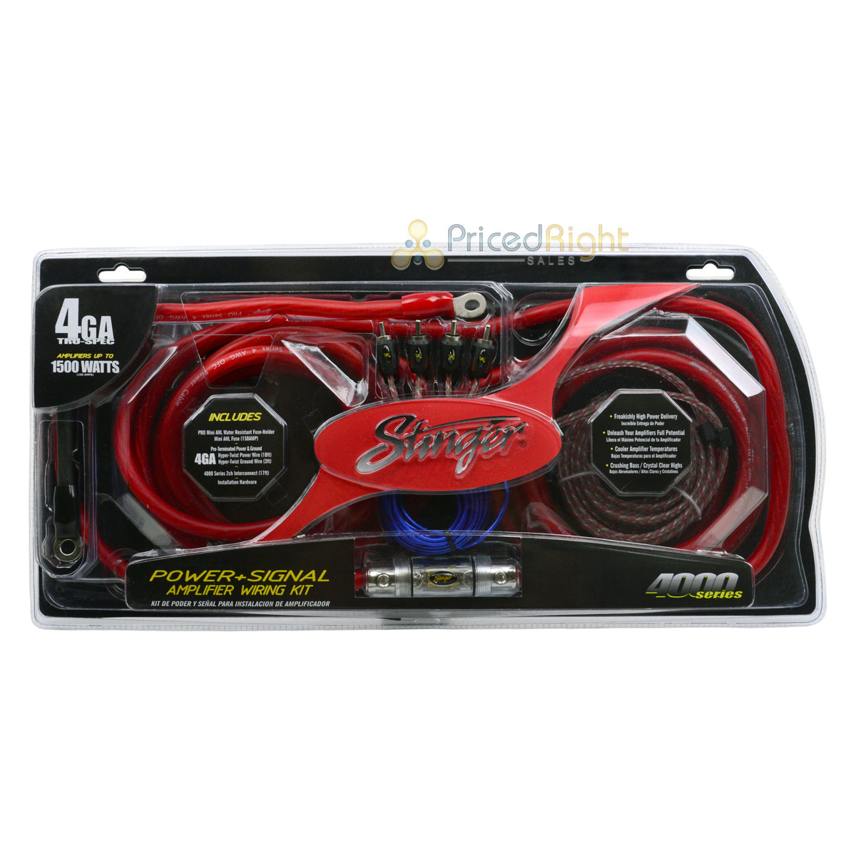 Stinger True 4 Gauge Amp Kit OFC 1500 Watts Power Signal Amplifier