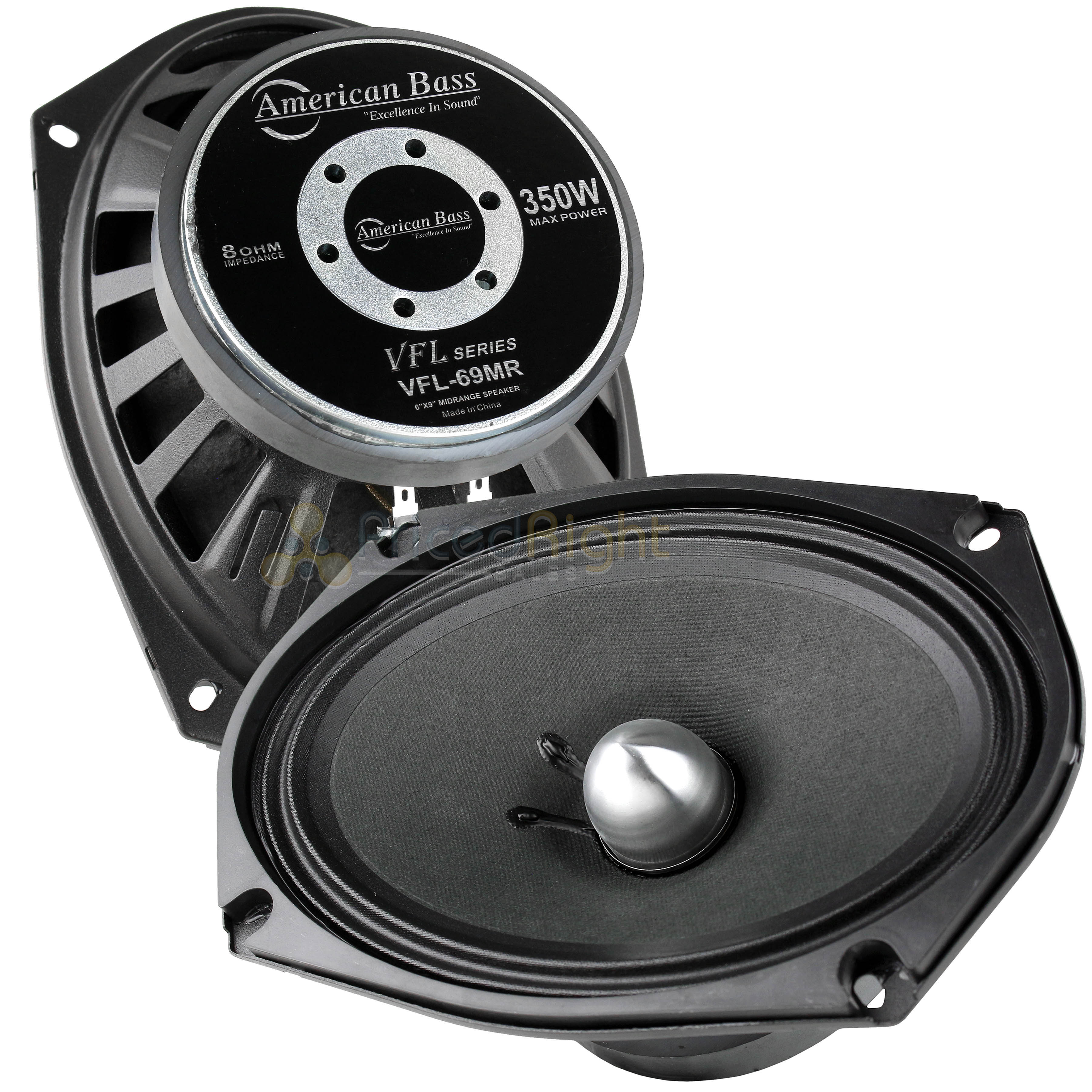 American Bass 6 x 9" Mid Range Speaker With Bullet 350 Watts Max 8 Ohm