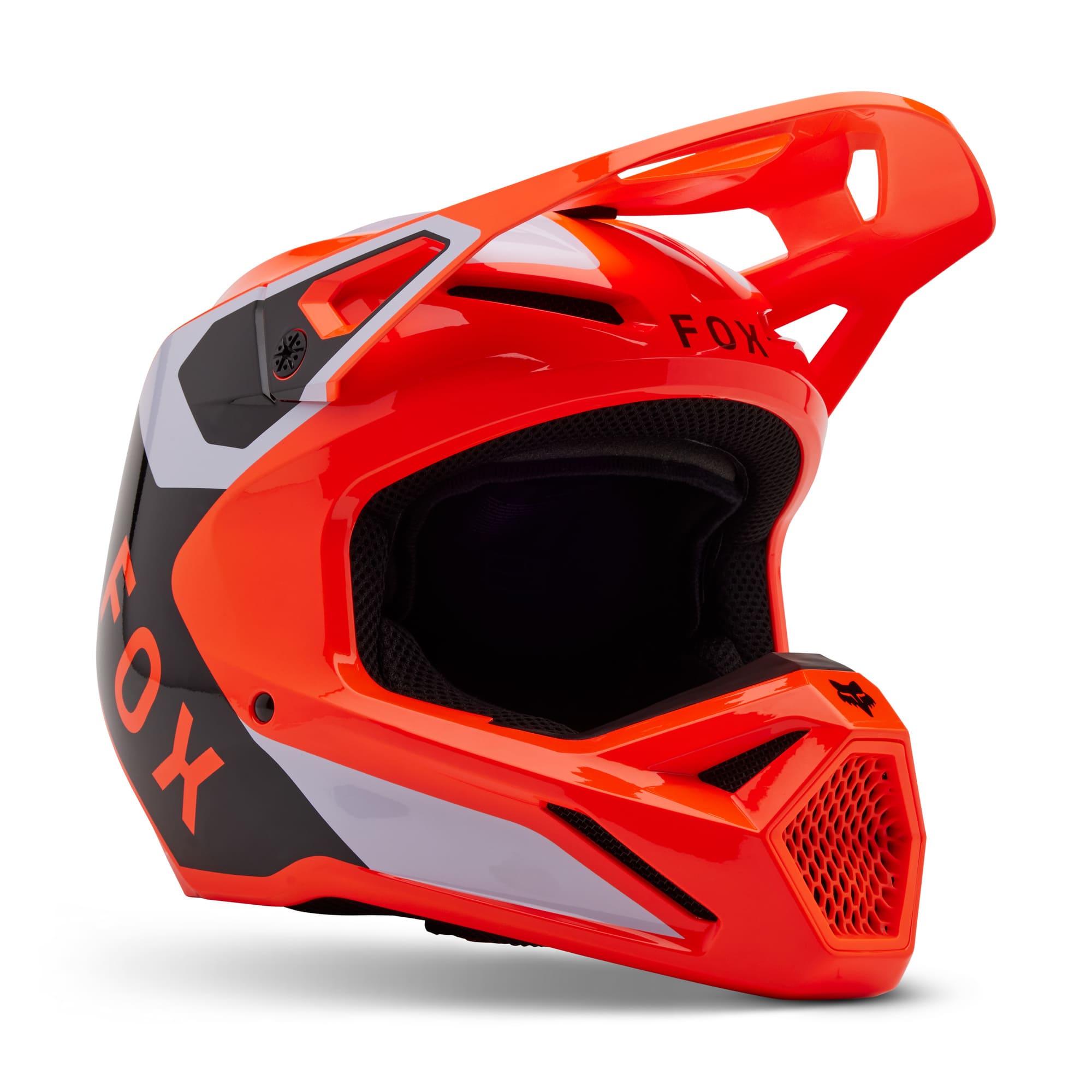Fox Racing Youth V1 Lean Helmet (Fluorescent Orange) 33046-824 | eBay