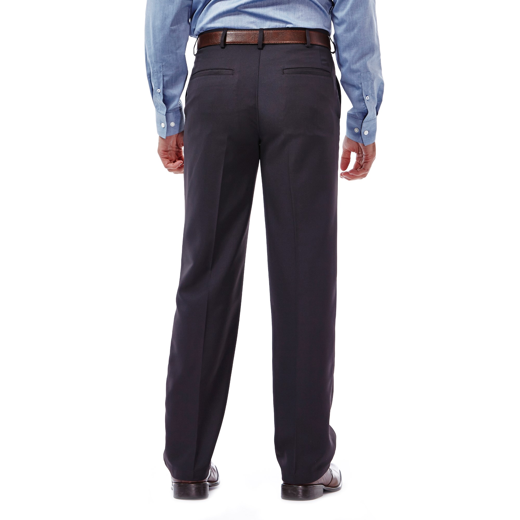 Haggar Men's Performance Microfiber Flat Front Pant Straight Fit