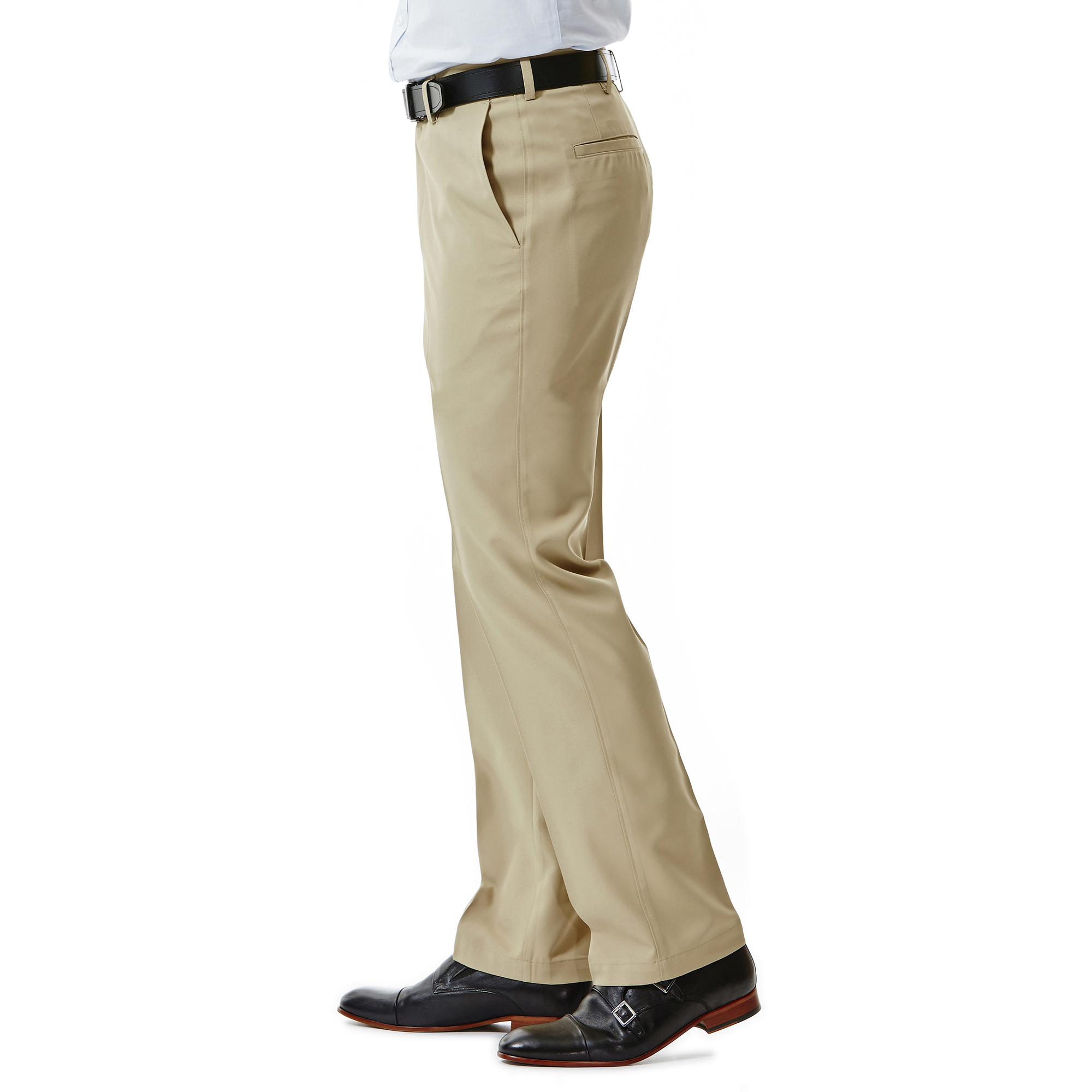 Haggar Men's Performance Microfiber Flat Front Pant Straight Fit