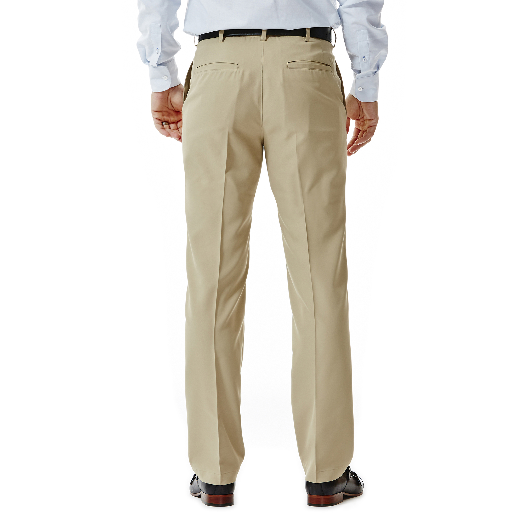 Haggar Men's Performance Microfiber Flat Front Pant Straight Fit