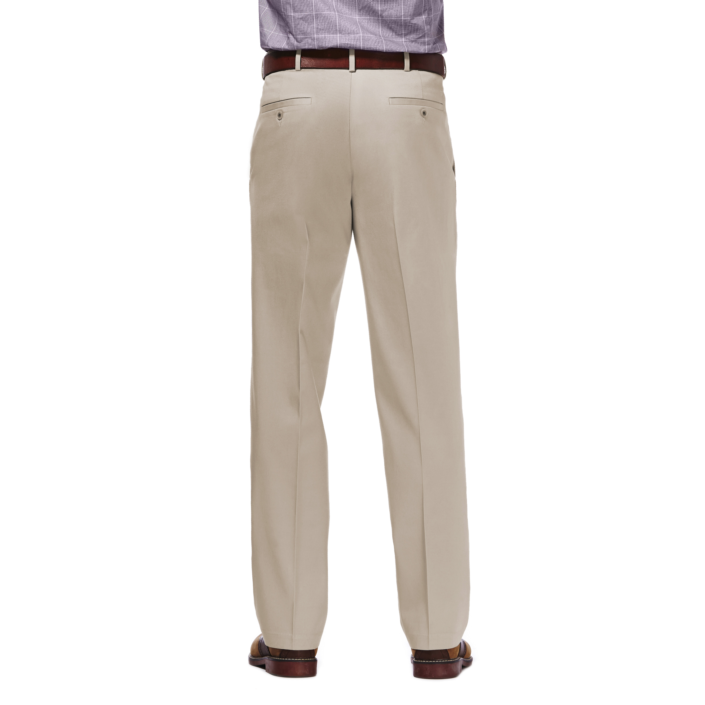 Haggar Men's Premium No Iron Khaki Flat Front Pant Classic Fit HC10884